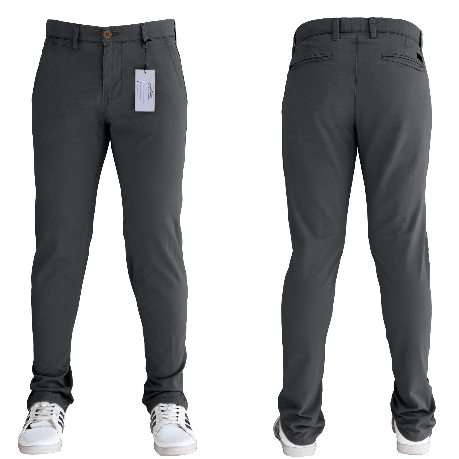 Mens Designer Regular Slim Fit Straight Trousers Cotton Chinos Jeans SNS Apparel