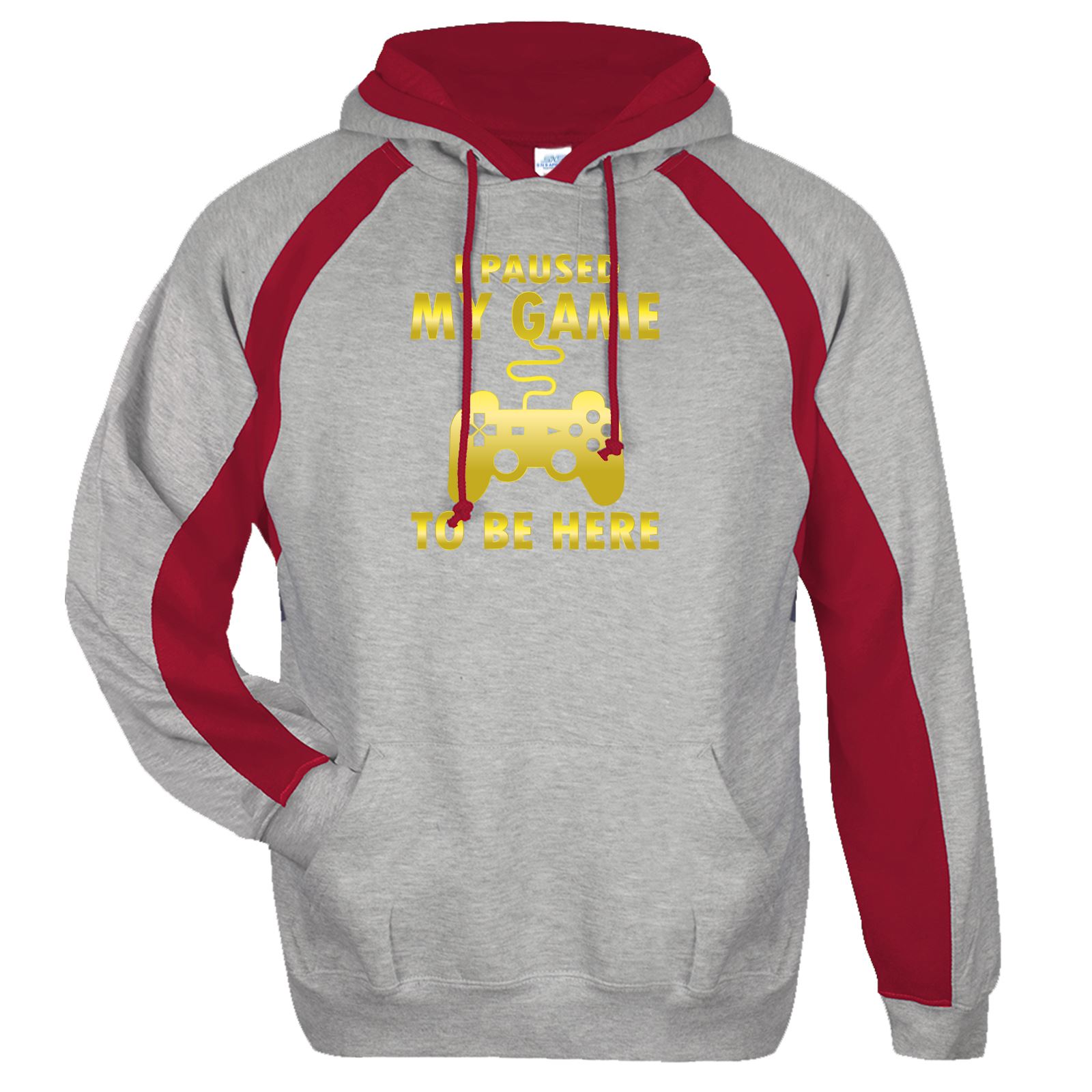 I PAUSED MY GAME TO BE HERE Mens Contrast Sports Hoodie Funny Gamer Unisex Hoody