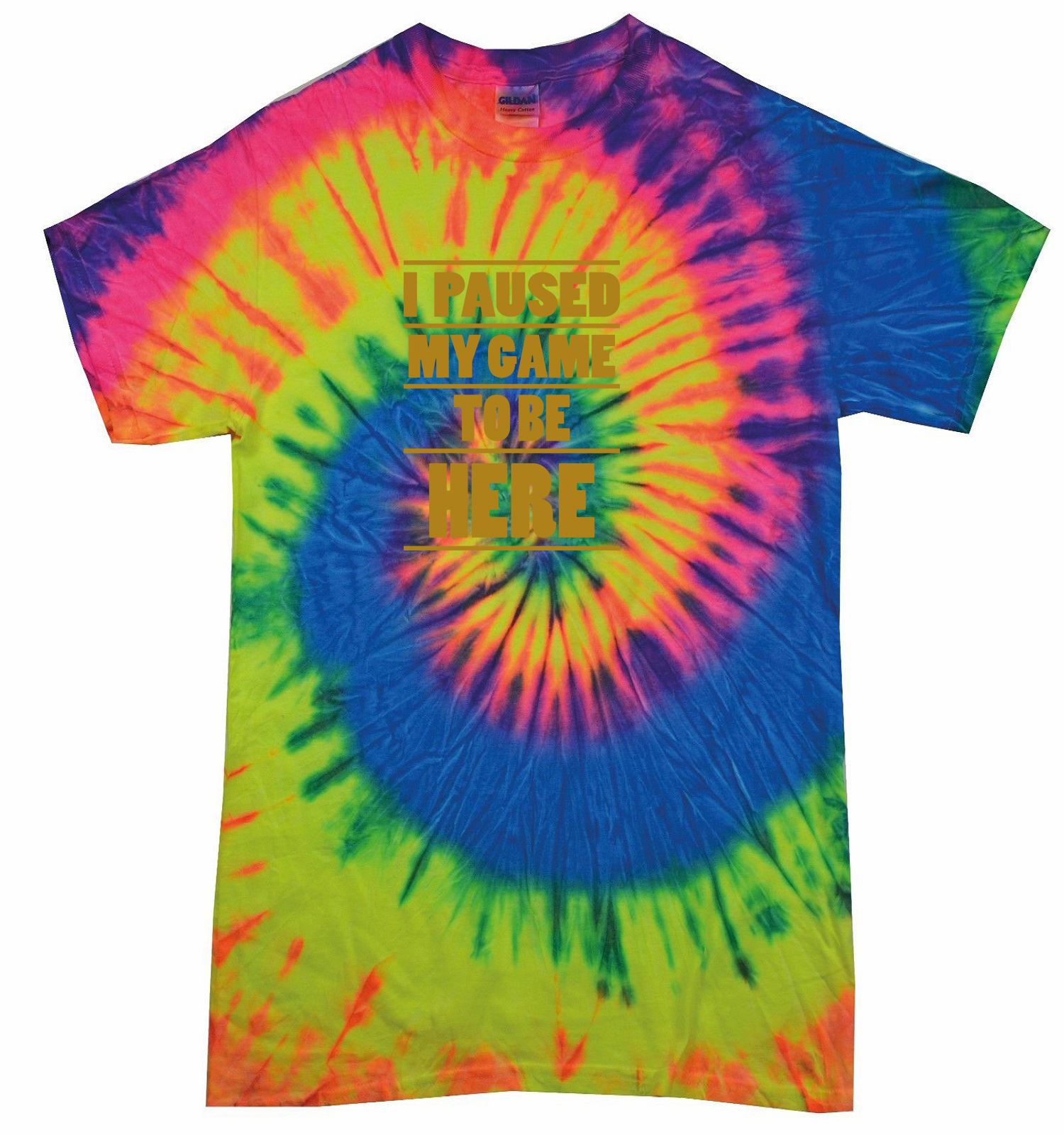 ColorTone Tie Dye I Paused My Game To Be Here Kids TShirt Gaming Funny Joke Tee