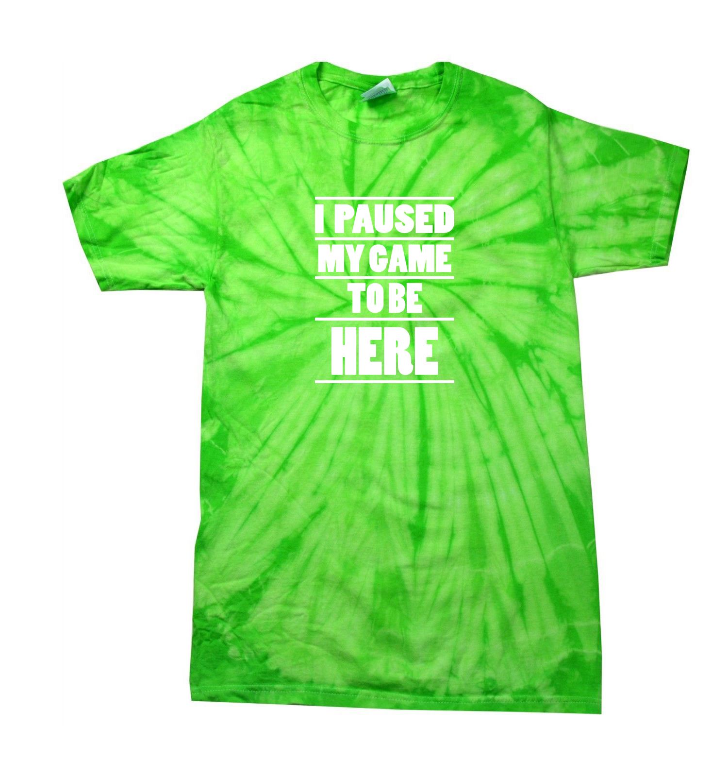 ColorTone Tie Dye I Paused My Game To Be Here Kids TShirt Gaming Funny Joke Tee