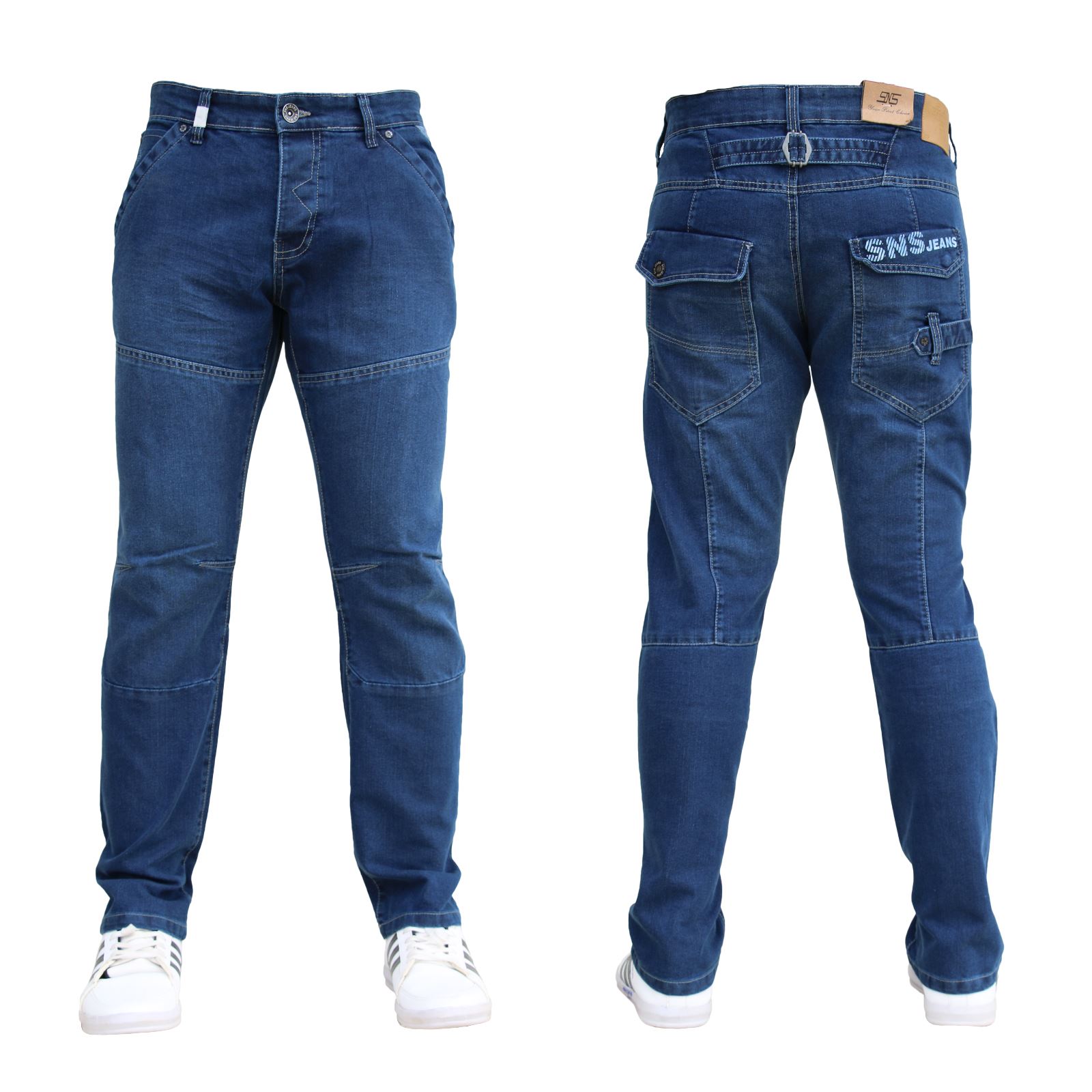 BNWT Nuovo Da Uomo Sns Jeans in Denim Blu Di Marca Dritto Tutte Le Taglie Vita E