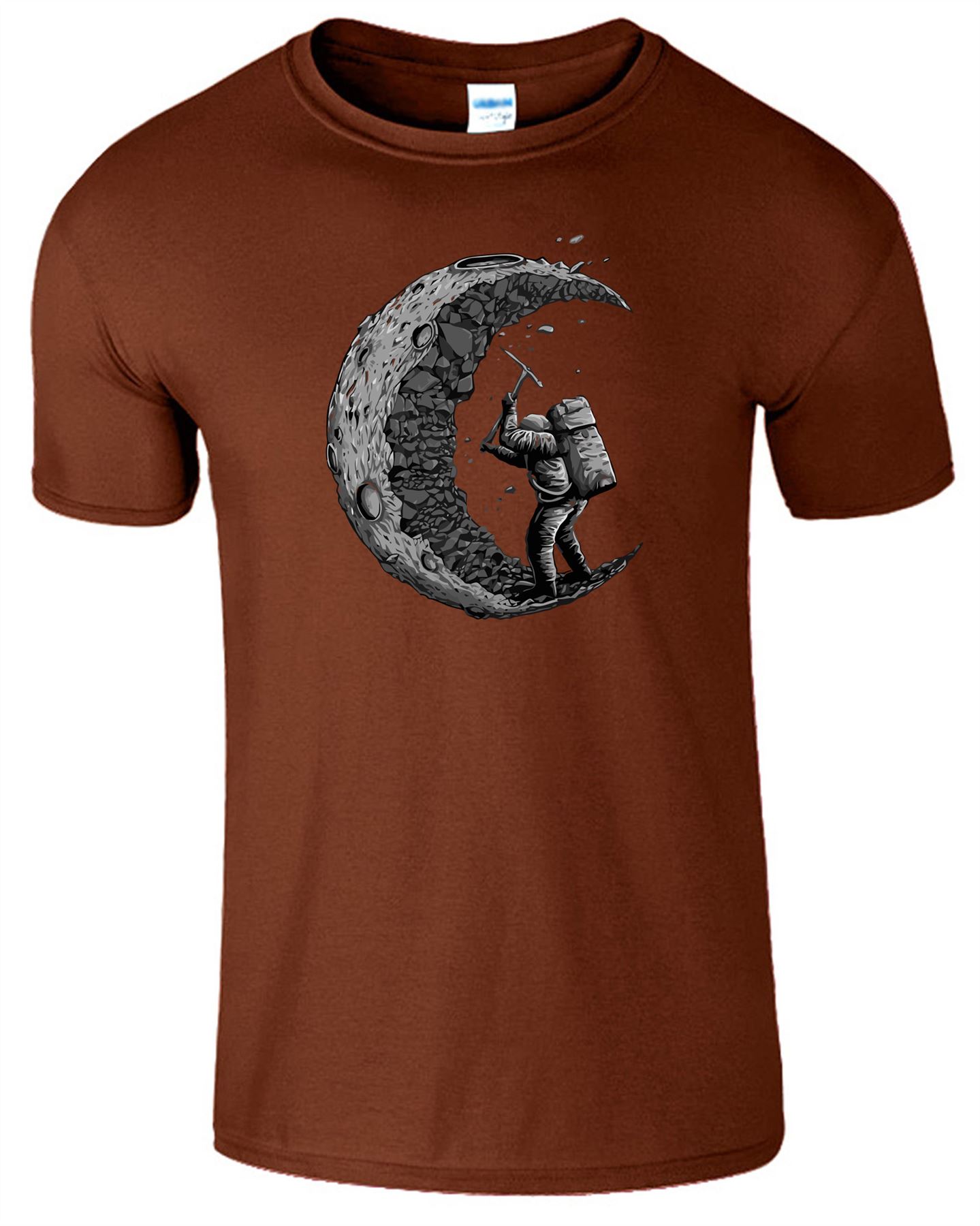 Digging The Moon Design Kids Mens Tshirt Funny Printed Short Sleeve T-Shirts