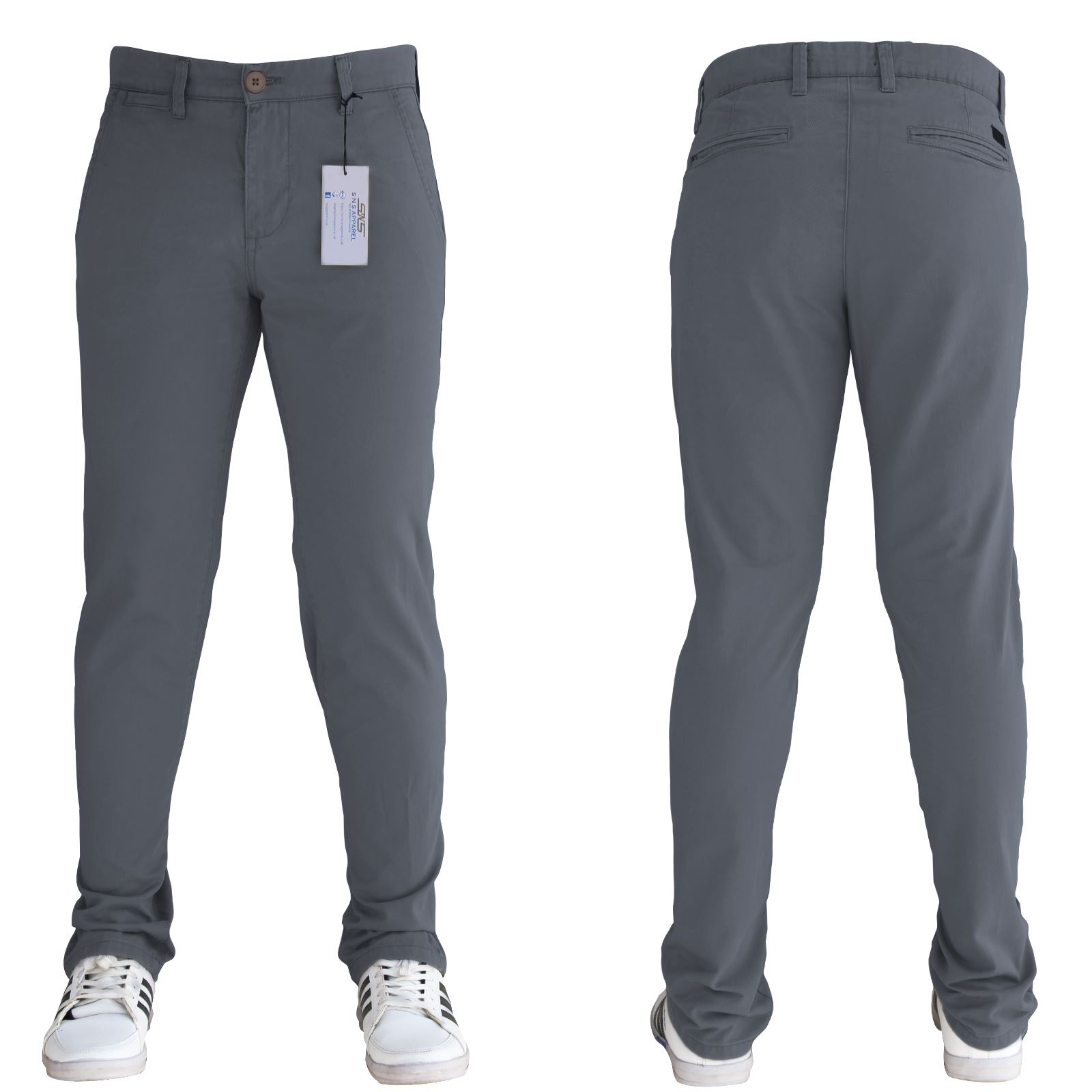 Mens Designer Regular Slim Fit Straight Trousers Cotton Chinos Jeans SNS Apparel