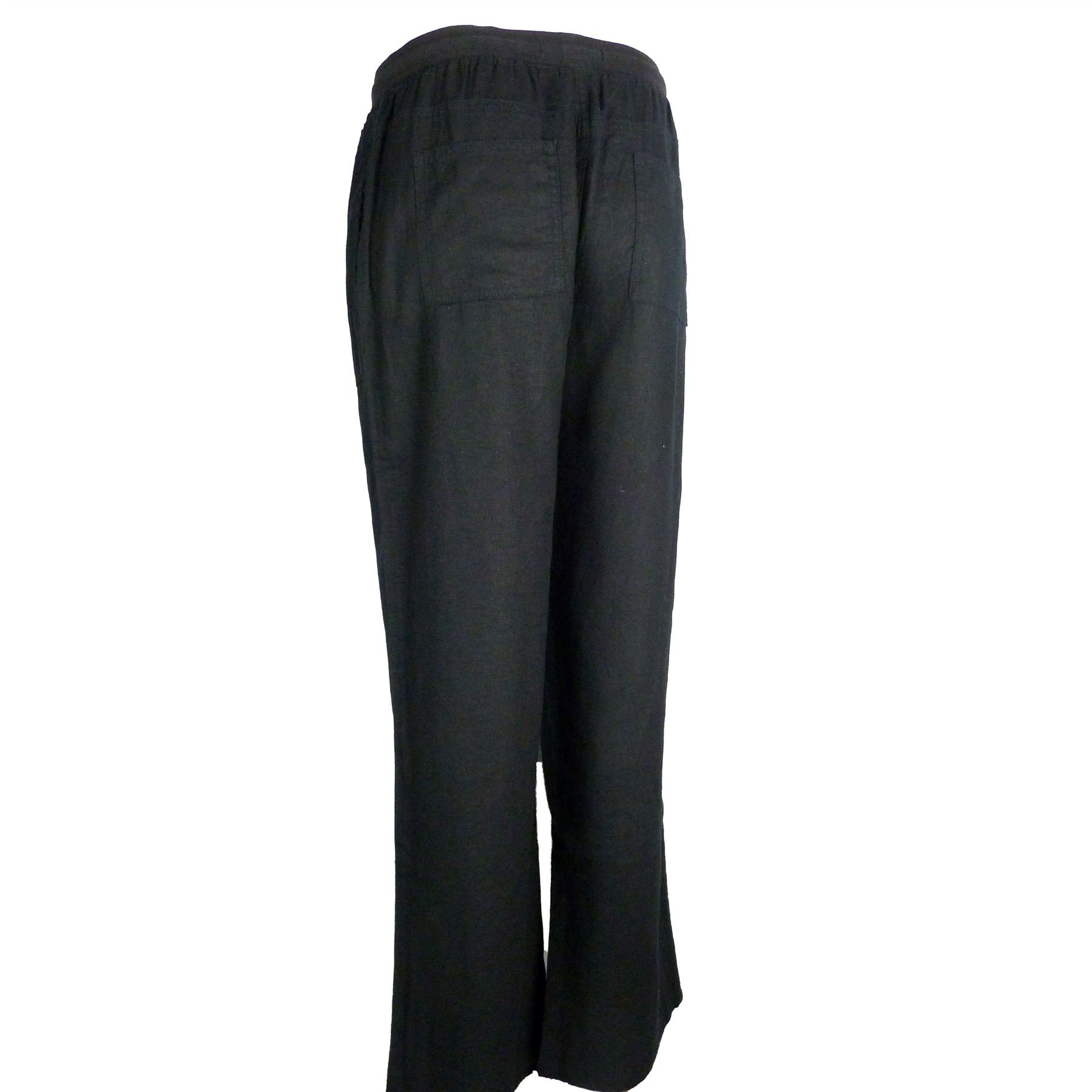 Ex M/&S Marks And spencer Linen Rich Beach Wide Leg Trousers