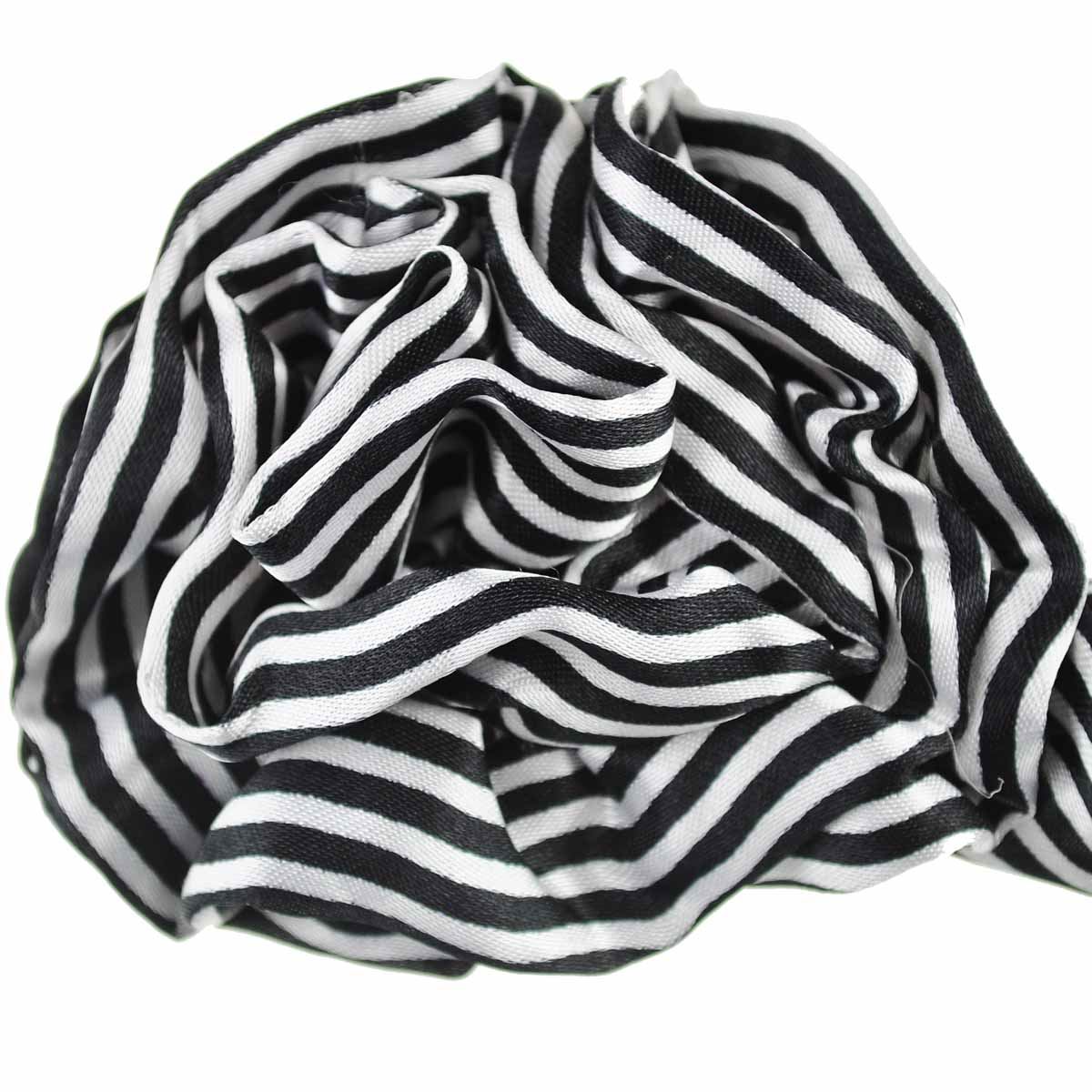 Flower Stripe Wire Headband Retro Band Wrap Hair Bendy Two Flowers