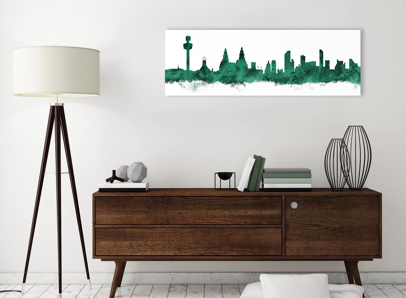 94cm wide Liverpool Skyline Canvas Wall Art Print 17 Colours Available