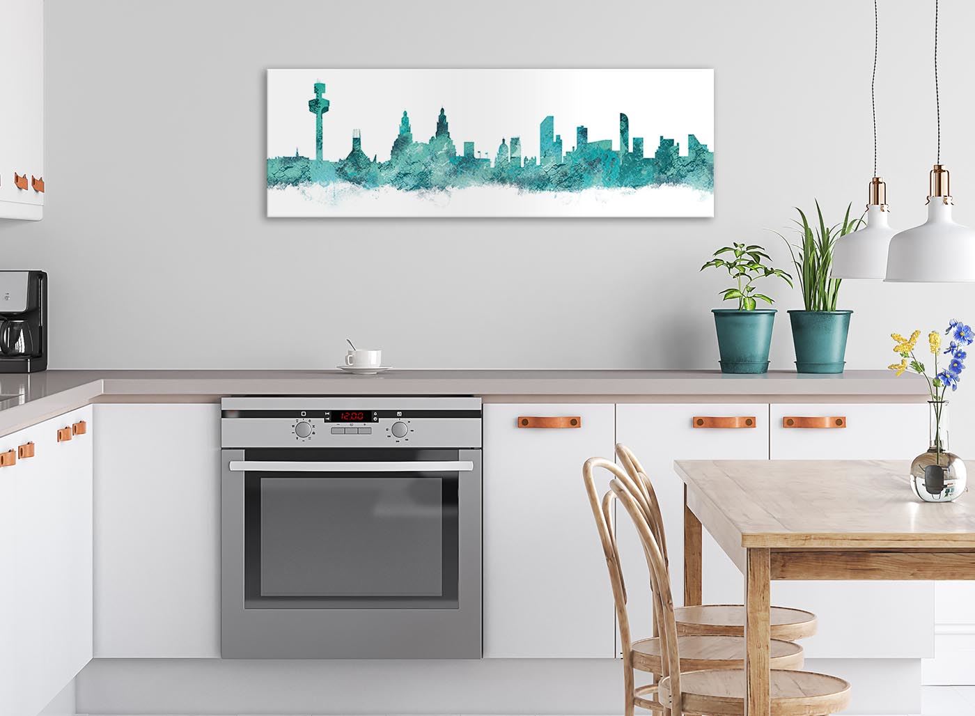 94cm wide Liverpool Skyline Canvas Wall Art Print 17 Colours Available