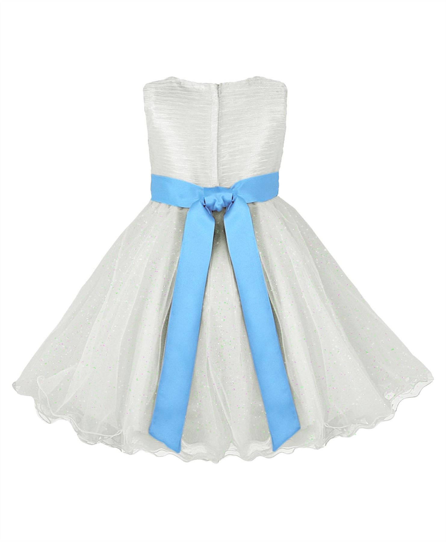 GIRLS PARTY DRESSES BOW DETAIL FLOWER GIRL WEDDING PAGEANT BRIDESMAID 2-12 Y