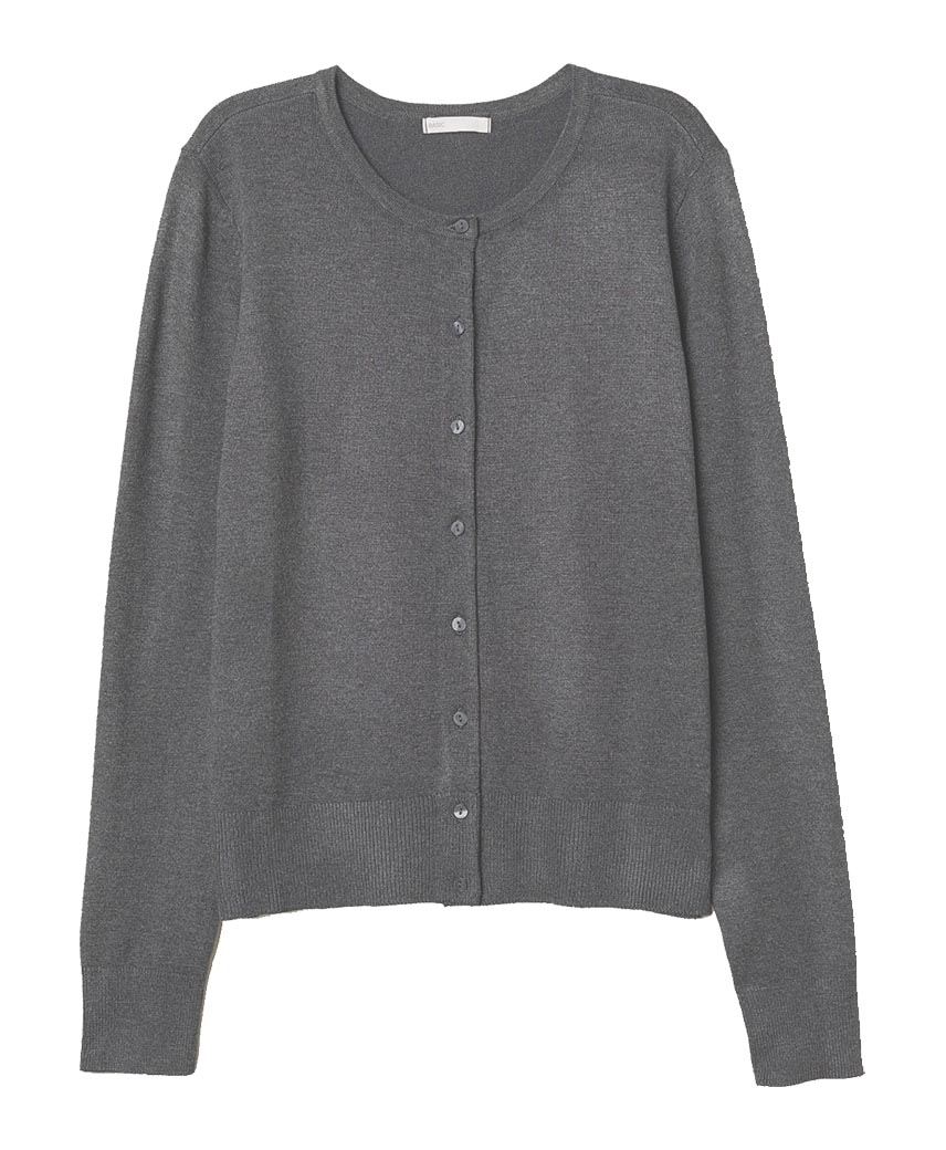 Women Round Neck Fine Knit Cardigan Ladies Long Sleeve Sweater Button Fastening