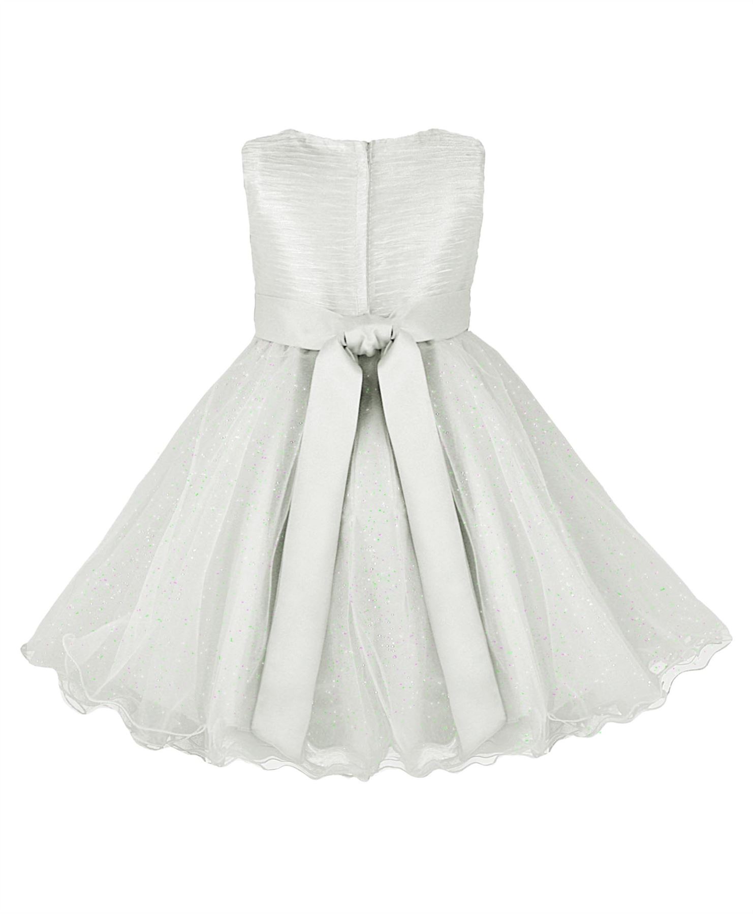 Girls Tulle Pageant Party Wedding Bridesmaid Dress With Bow Detail 2-12 Years