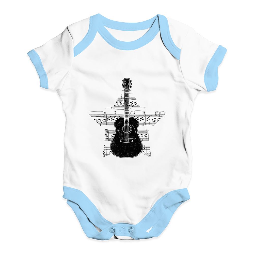 Twisted Envy Guitar Music Notes Star Baby Unisex Funny Baby Grow Bodysuit