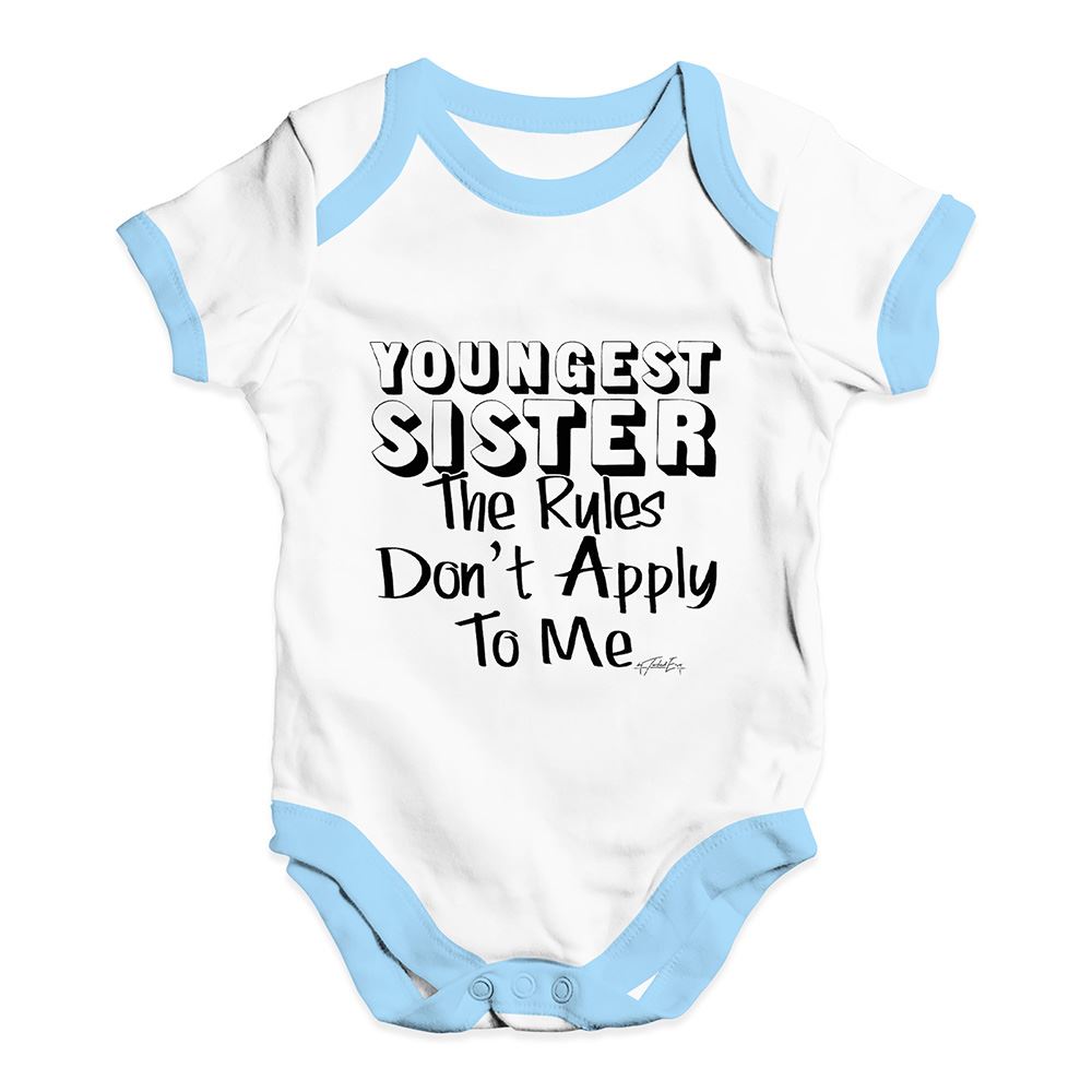 Twisted Envy Youngest Sister Rules Baby Unisex Funny Baby Grow Bodysuit