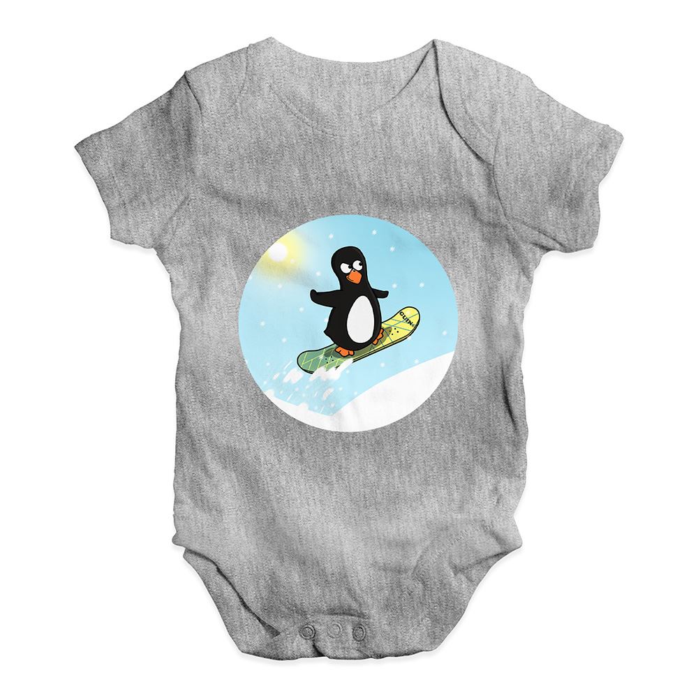 Twisted Envy Snowboard Guin Baby Unisex Funny Baby Grow Bodysuit