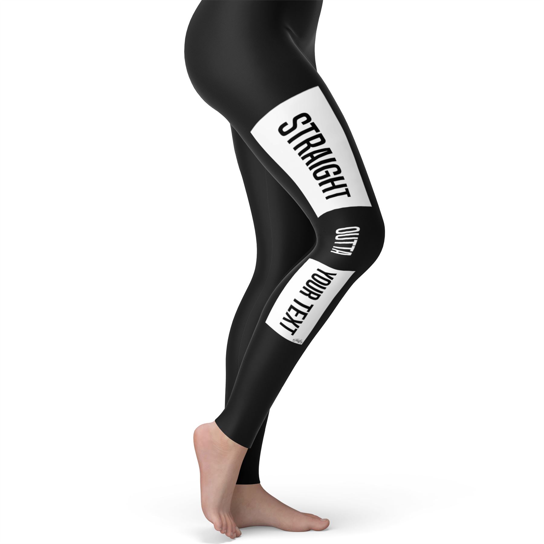 Twisted ENVY personalizzato Straight Outta il testo delle donne Leggings Divertente