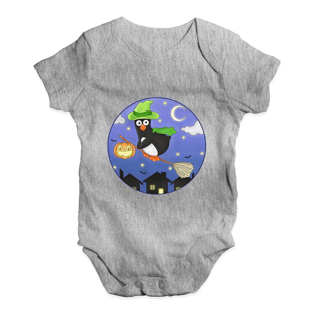 Halloween Witch Guin The Penguin Baby Unisex Funny Baby Grow Bodysuit