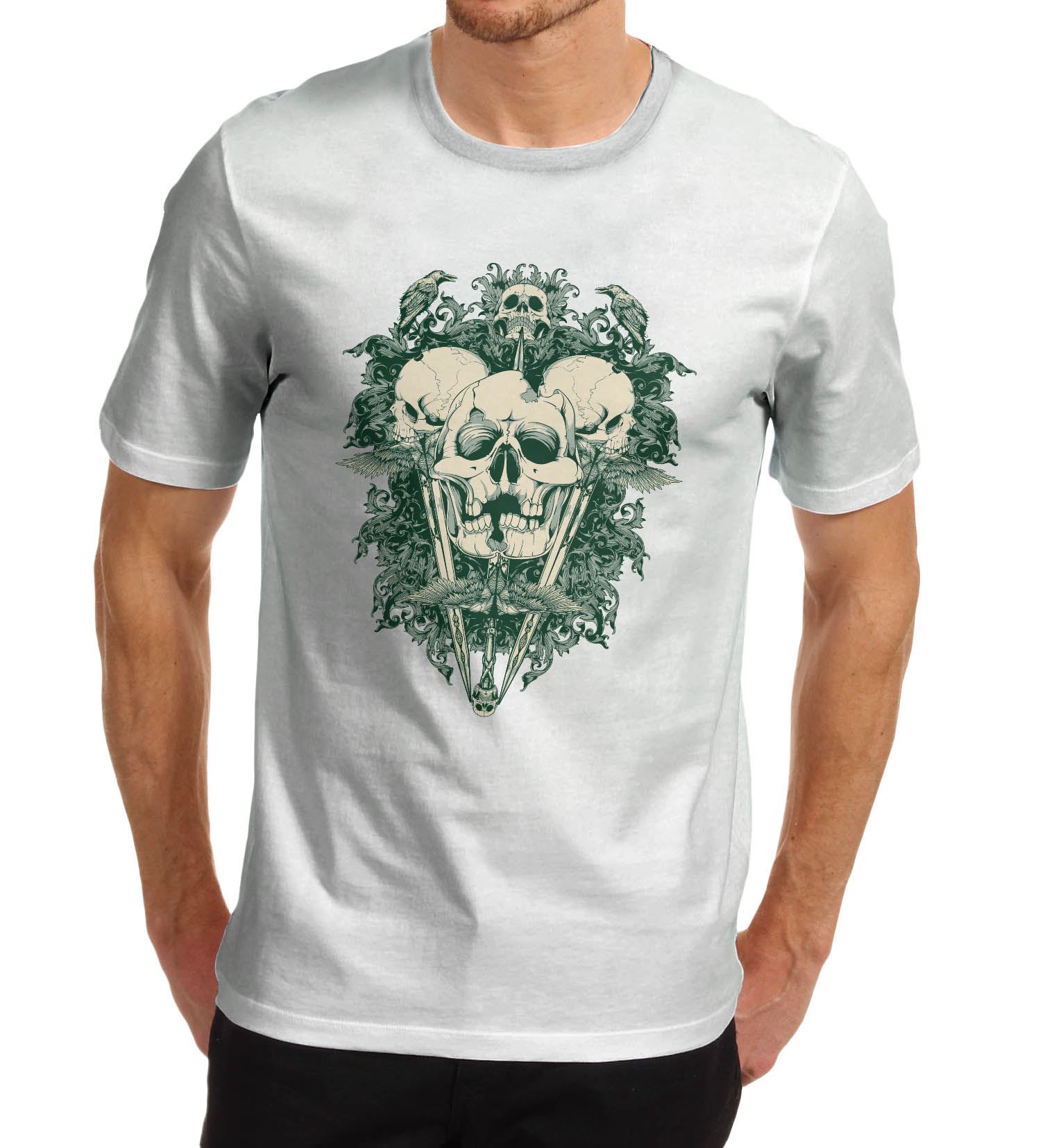Twisted Envy Men/'s The Devil Inside Skull Printed T-Shirt