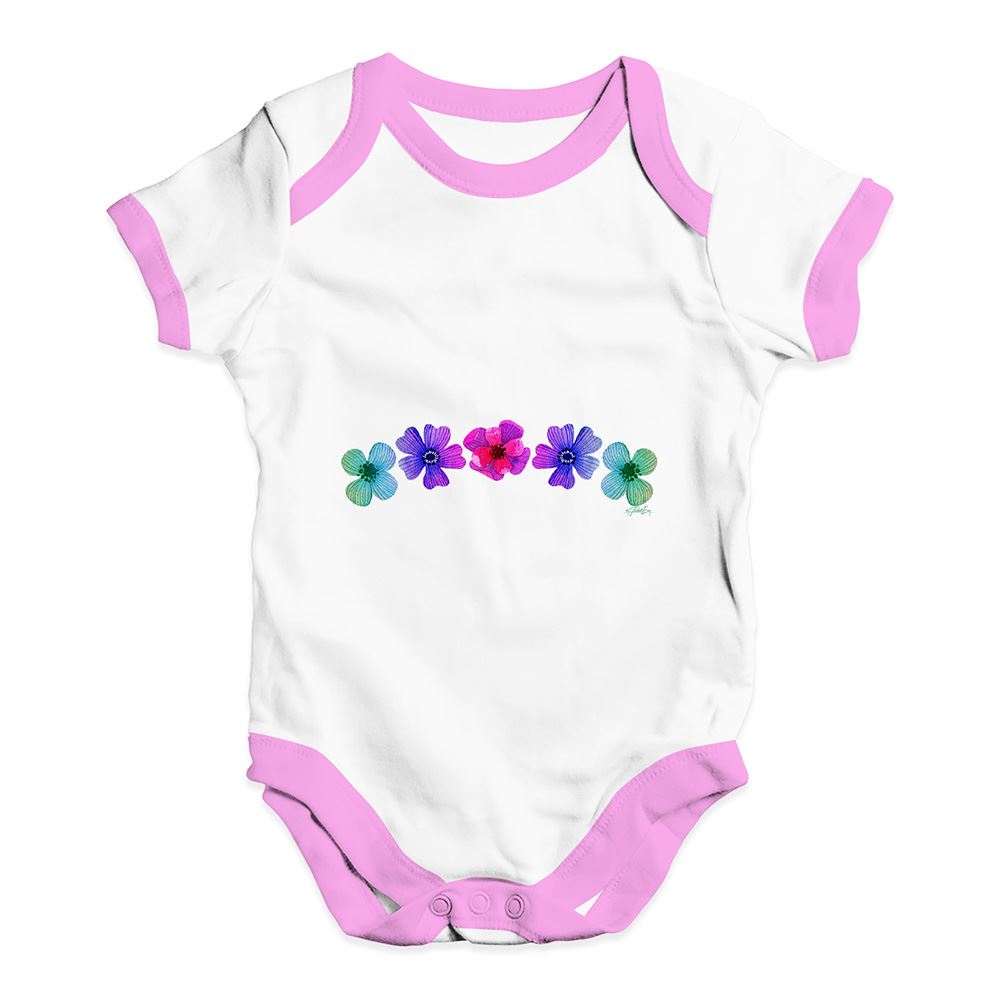 Twisted Envy Hawaiian Flowers Baby Unisex Funny Baby Grow Bodysuit