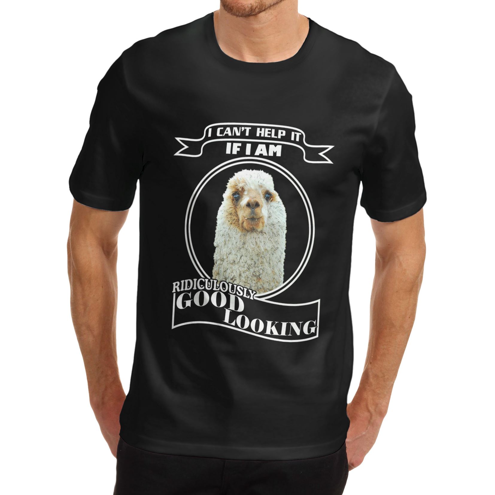 Twisted Envy Men/'s Ridiculously Good Looking Llama Funny T-Shirt
