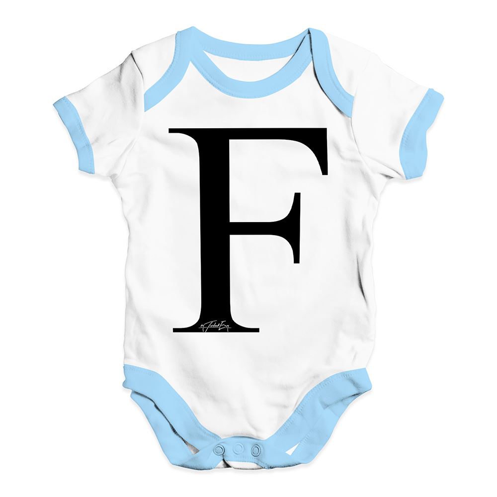 Twisted Envy Alphabet Monogram Letter F Baby Unisex Funny Baby Grow Bodysuit