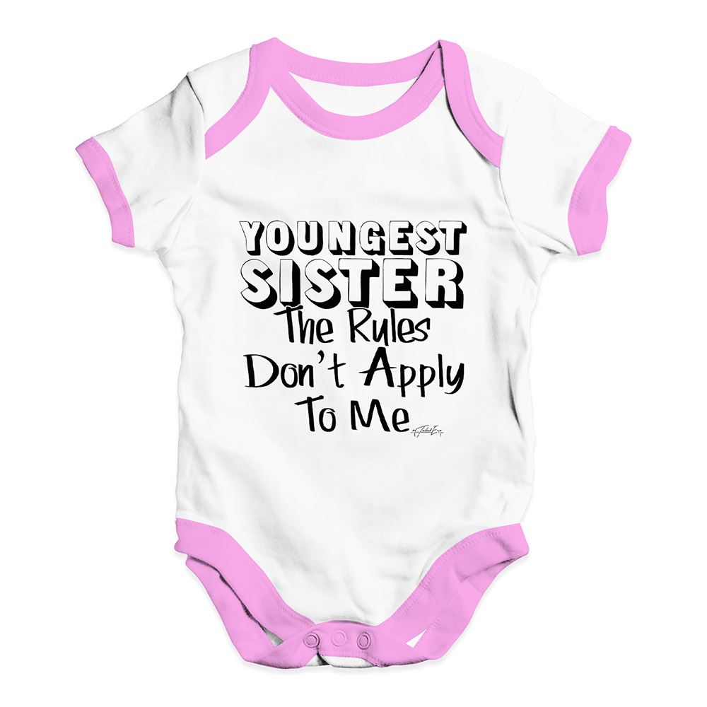 Twisted Envy Youngest Sister Rules Baby Unisex Funny Baby Grow Bodysuit
