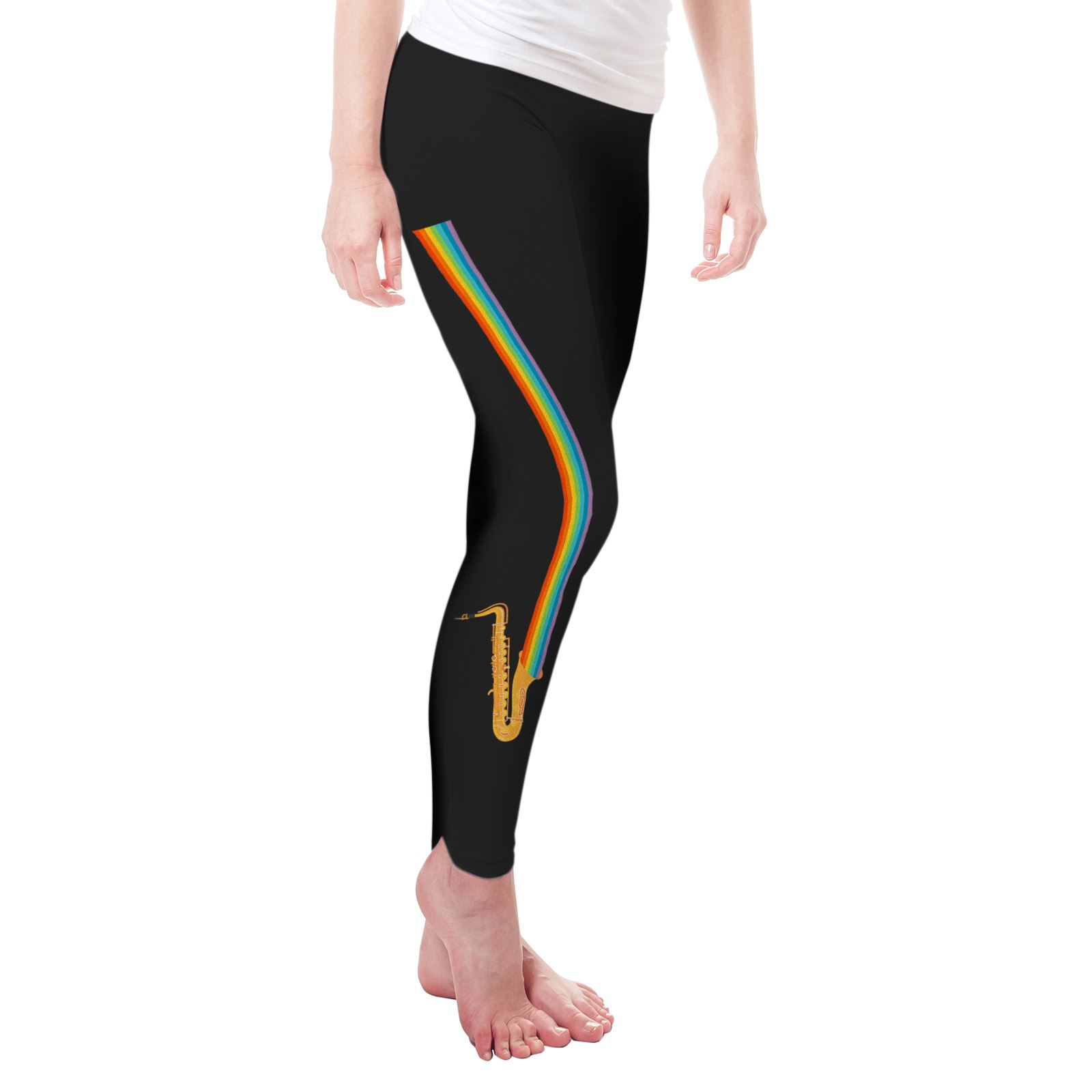 Twisted Envy Rainbow Saxophone Women/'s Funny Leggings