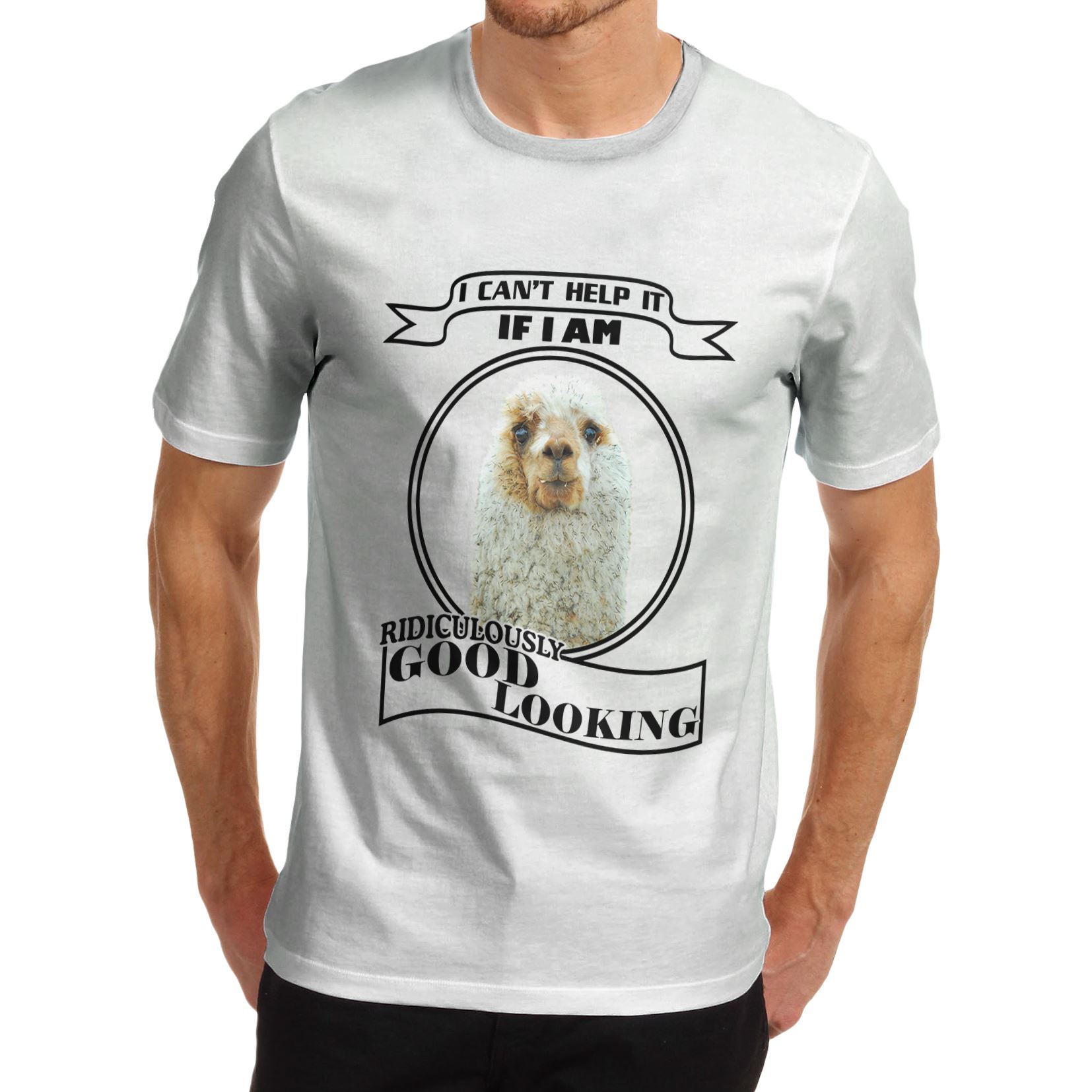Twisted Envy Men/'s Ridiculously Good Looking Llama Funny T-Shirt