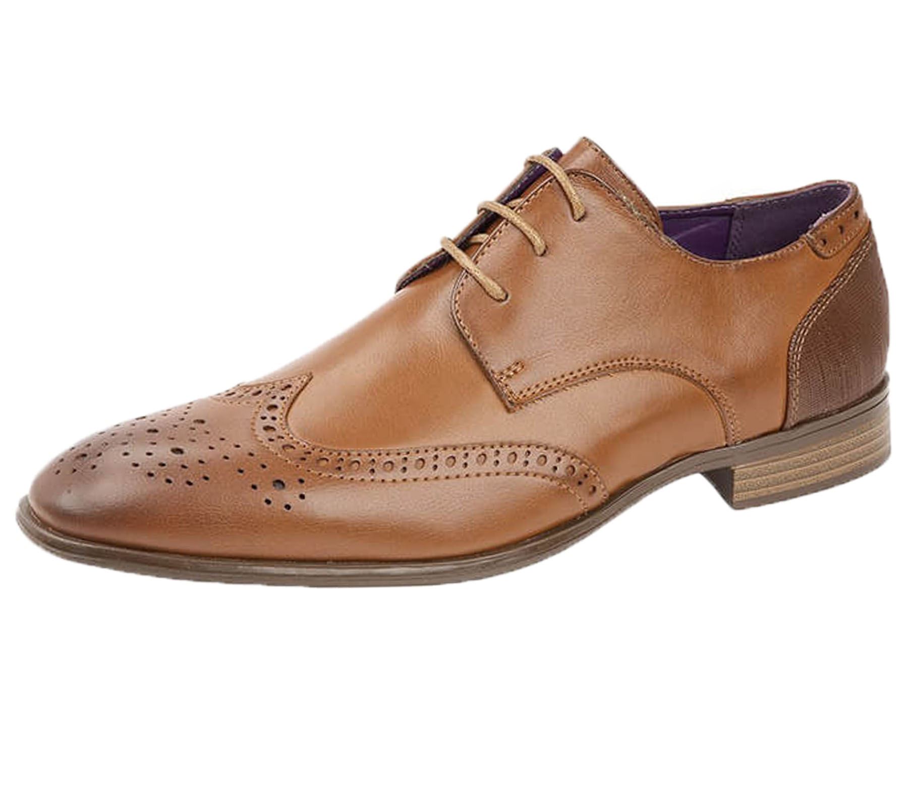 Mens Office Brogue Synthetic Leather Wedding Lace Up Shoes