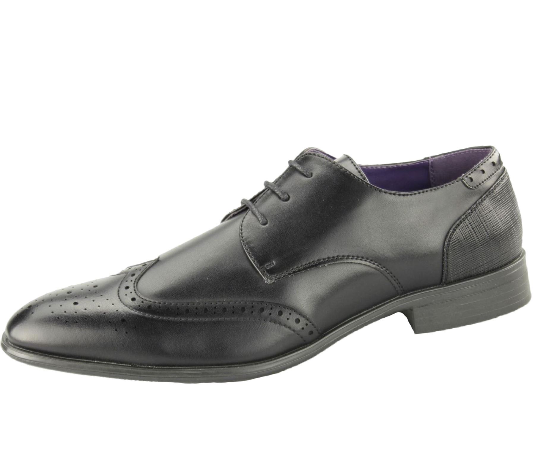 Mens Office Brogue Synthetic Leather Wedding Lace Up Shoes