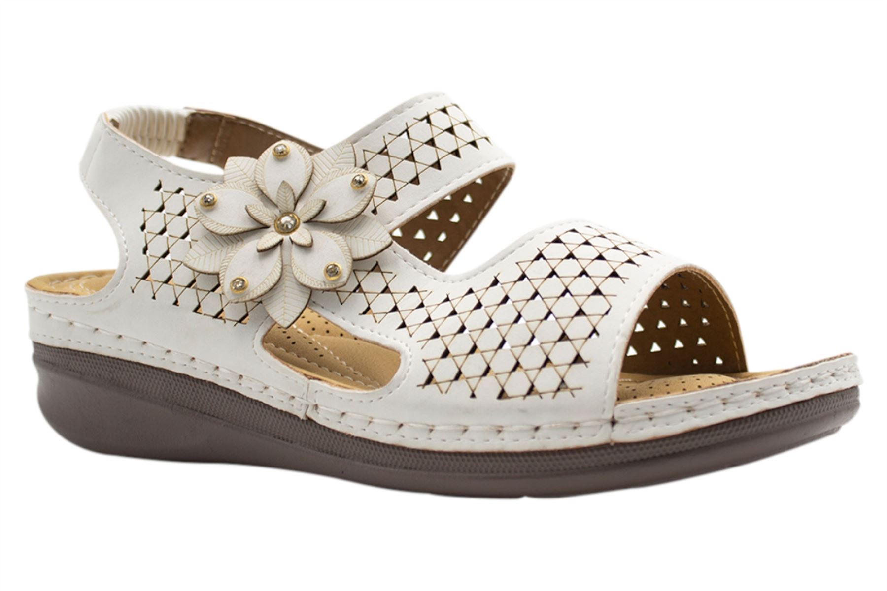 Womens Wedge Heel Sandal Ladies Comfort Cushion Strapy Summer Beach Casual Wear