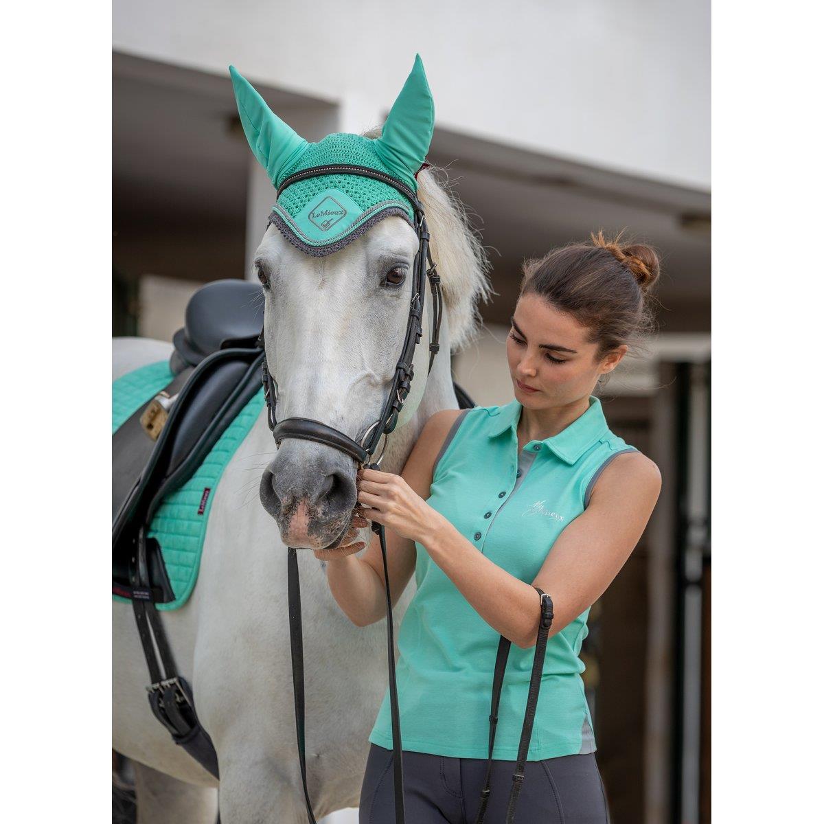 My LeMieux Sleeveless Polo Shirt Technical Wicking Stretch Top