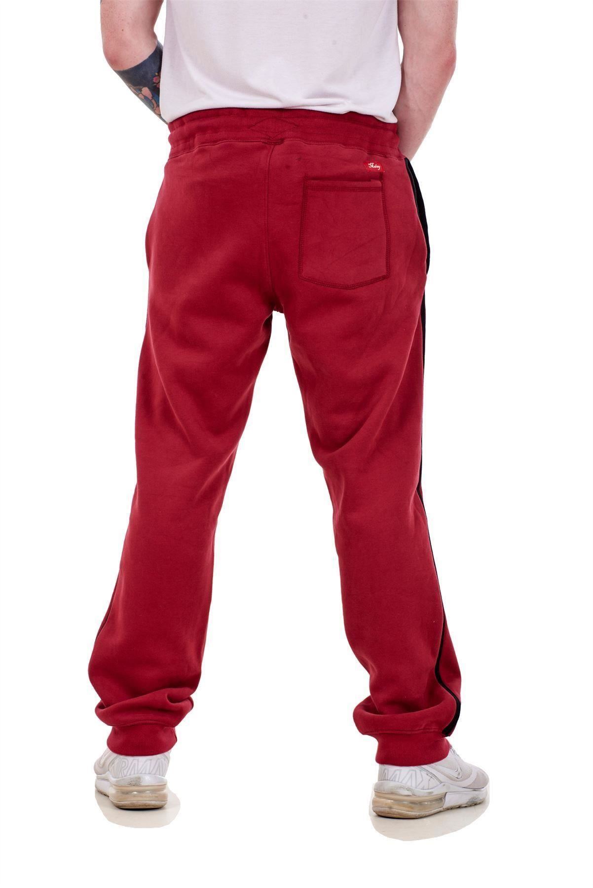 Mens Fleece Jogger Elasticated Pockets Ribbed Casual Pants Black Grey M to XXL