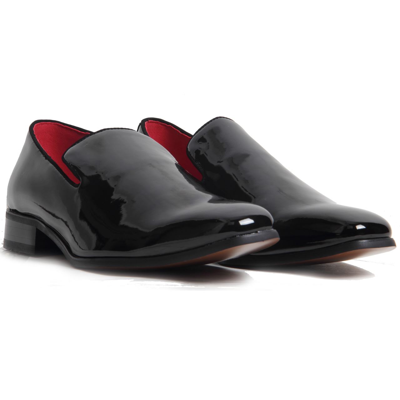 Men fashion loafer slip on patent suede wedding party shoe black white red navy.