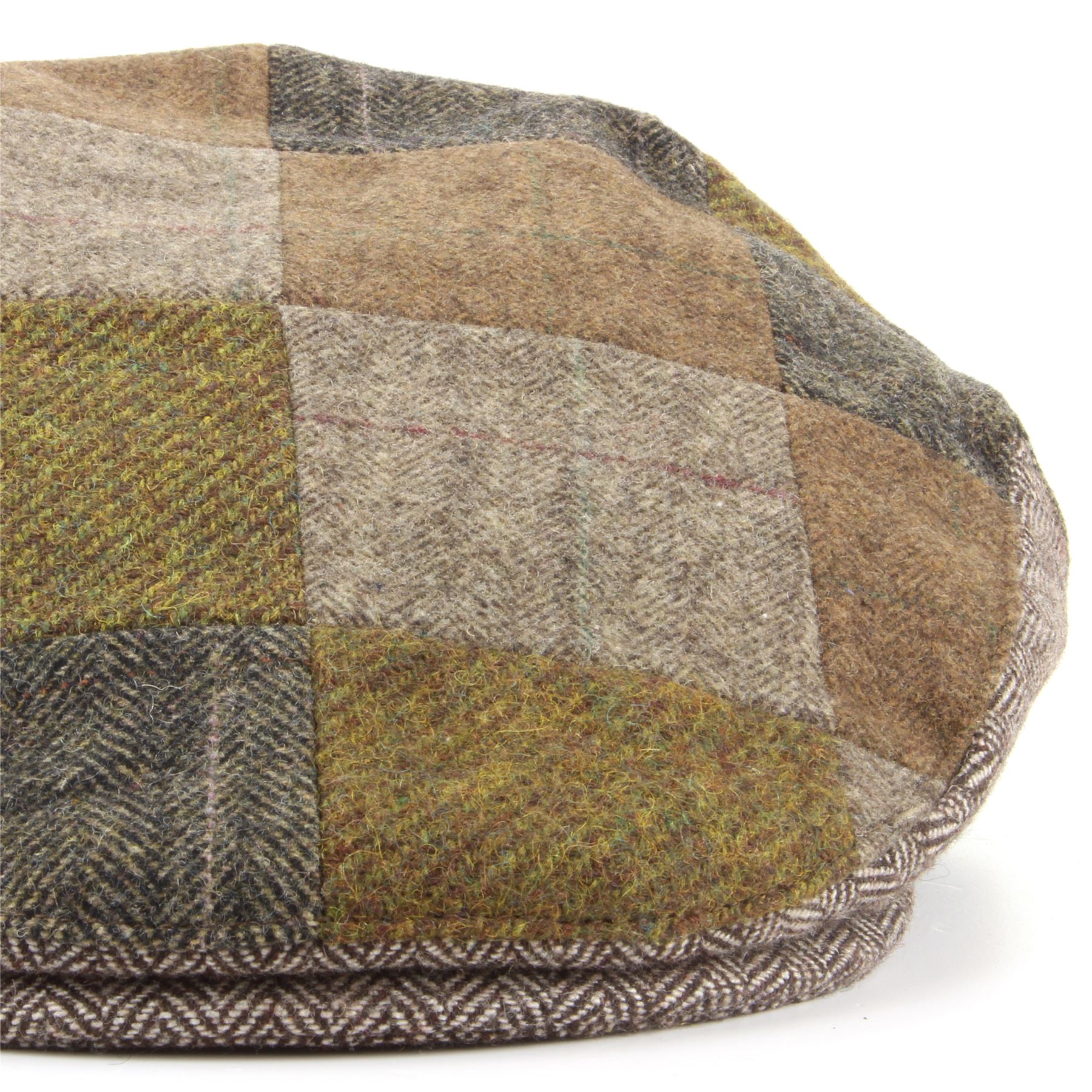 Hat Patchwork Tweed Flat Cap Blue Brown New Winter Hunting Walking Warm