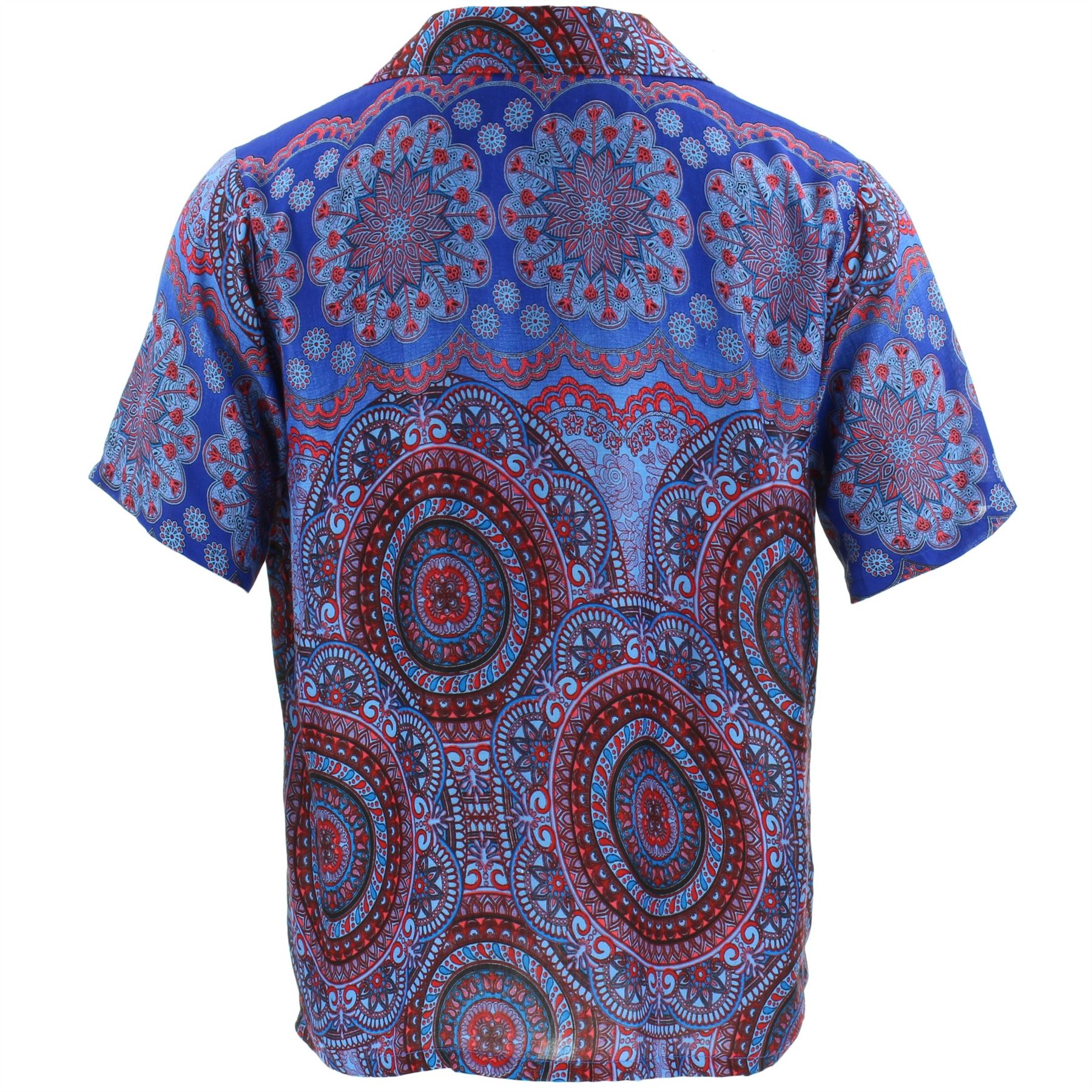 Shirt Mens Short Sleeve Hawaiian Mandala Boho Circle Siesta Party