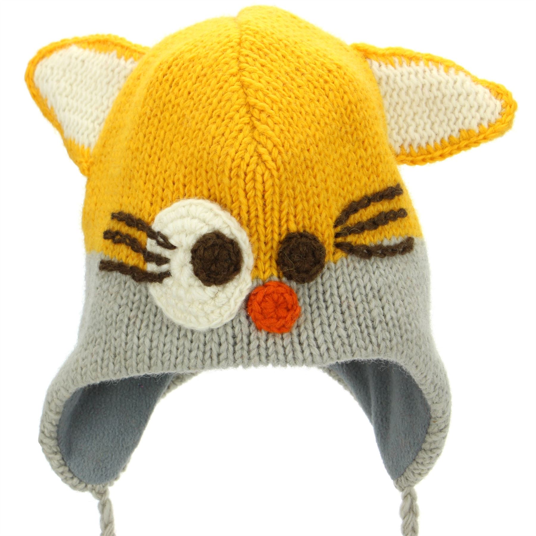 Animal De Lana Sombrero de Lana Forrada Unisex Tejido Abrigado de Invierno Mono Tigre Fox