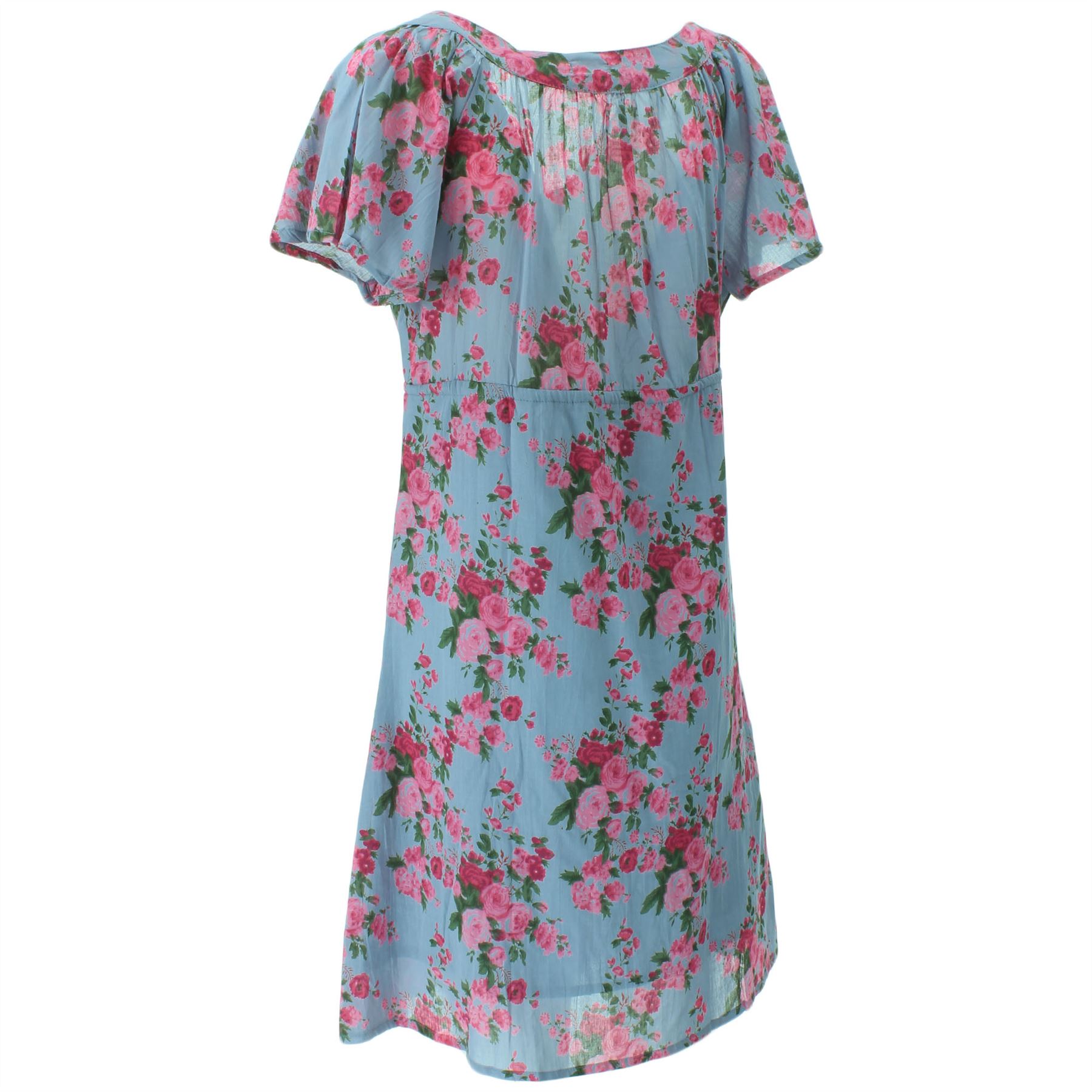 ANGEL SLEEVE TEA DRESS FLORAL EMPIRE WAIST BOHO HIPPIE MAURA by Gabrielle Parker