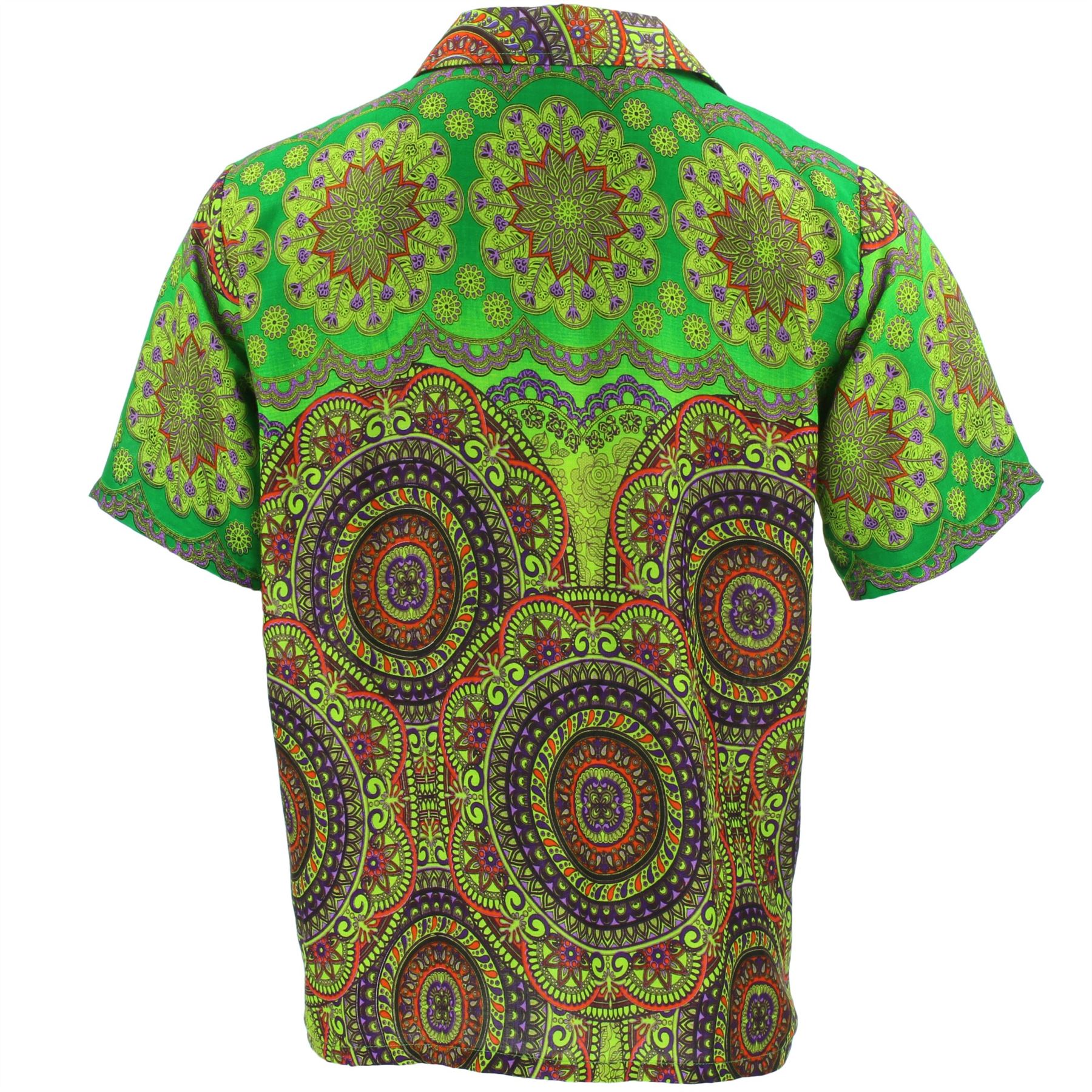 Shirt Mens Short Sleeve Hawaiian Mandala Boho Circle Siesta Party