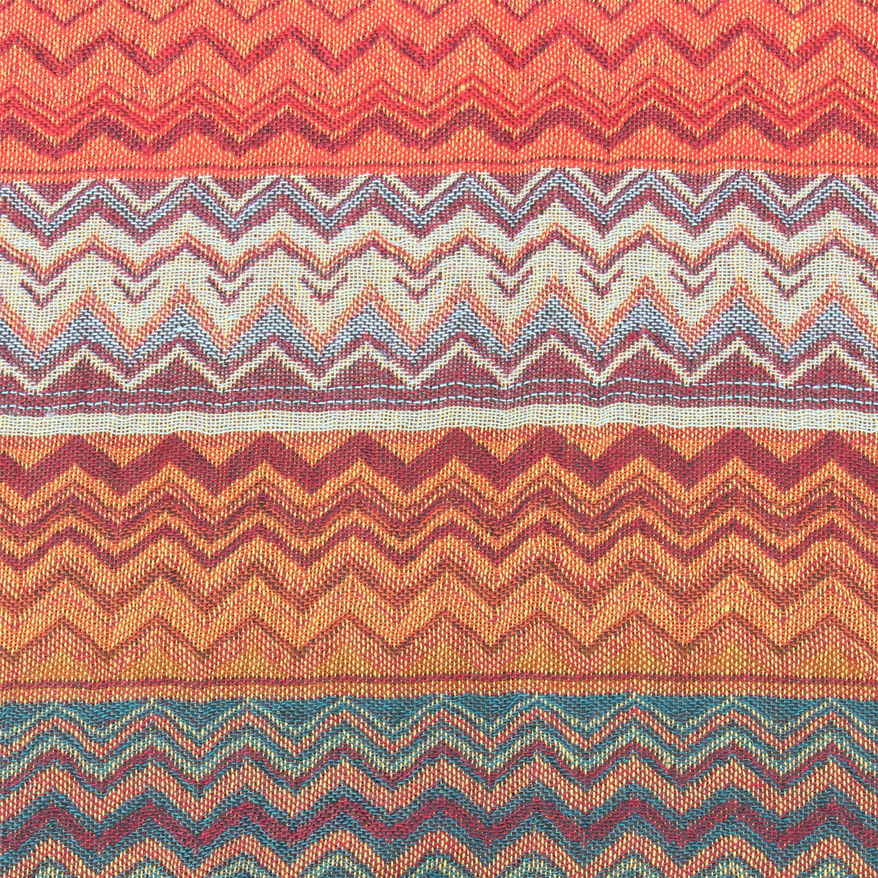 Cotton Scarf Thin Soft Zig Zag Woven BOHEMIA SWEDEN Ladies Lightweight