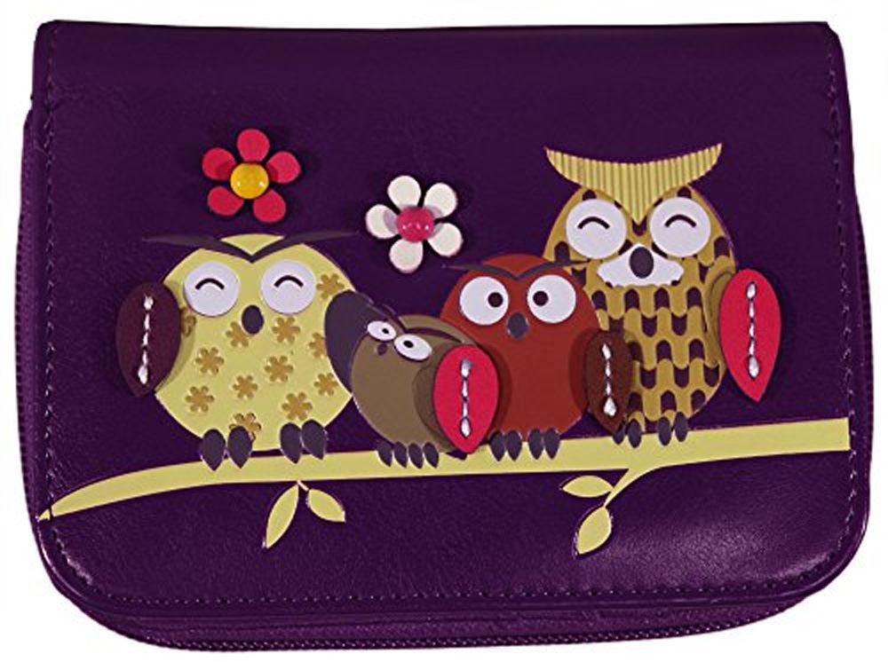 KukuBird Owl Family Tree Pattern Medium Size Ladies Purse Clutch Wallet