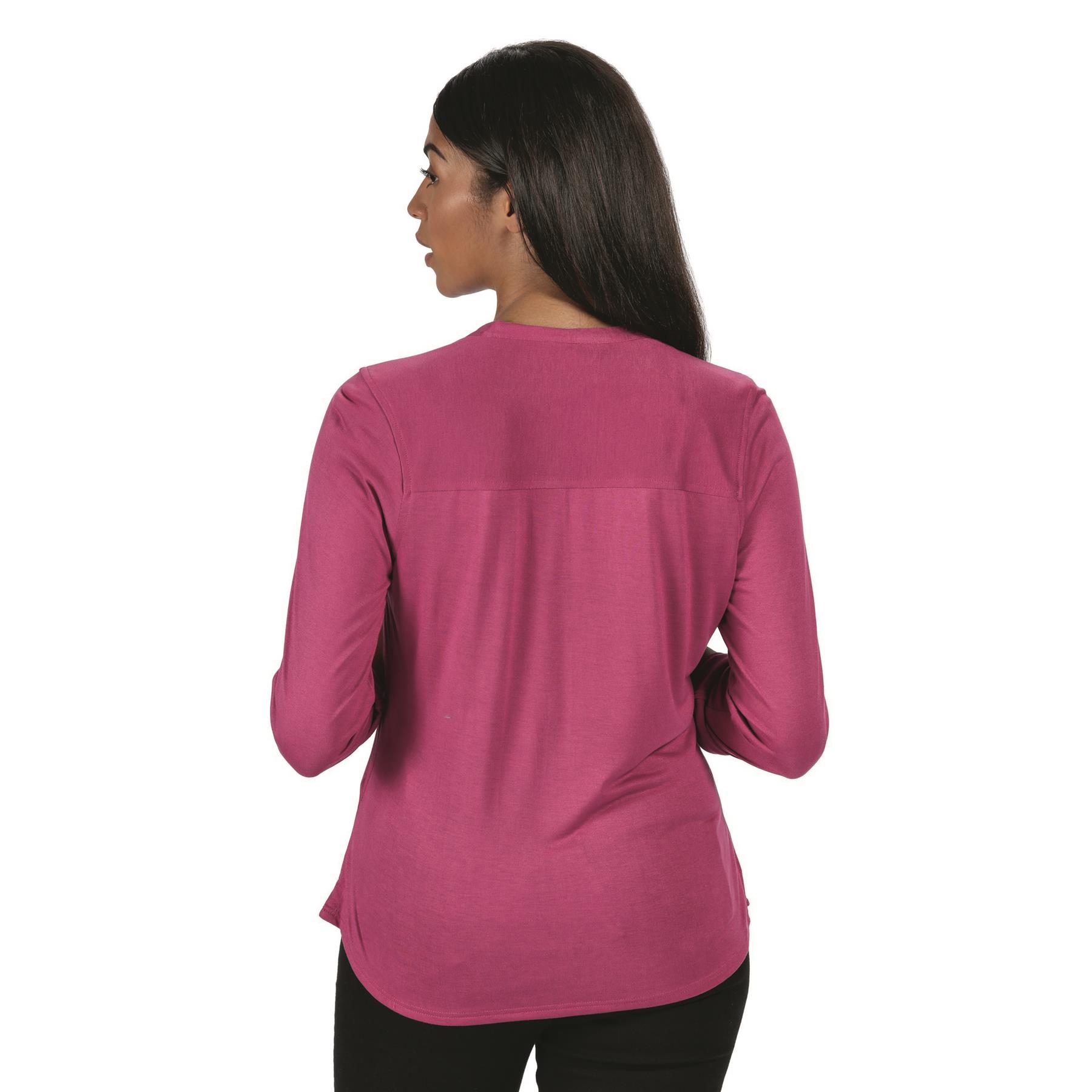 Regatta Womens Fflur Button Detail Jersey Blouse Shirt