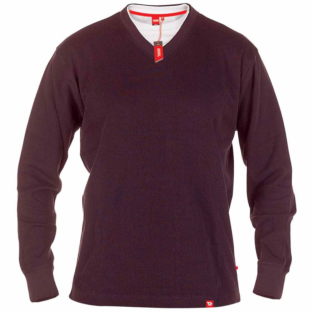 D555 Hommes Big Taille French Rib Superposé Col V Haut//Pull
