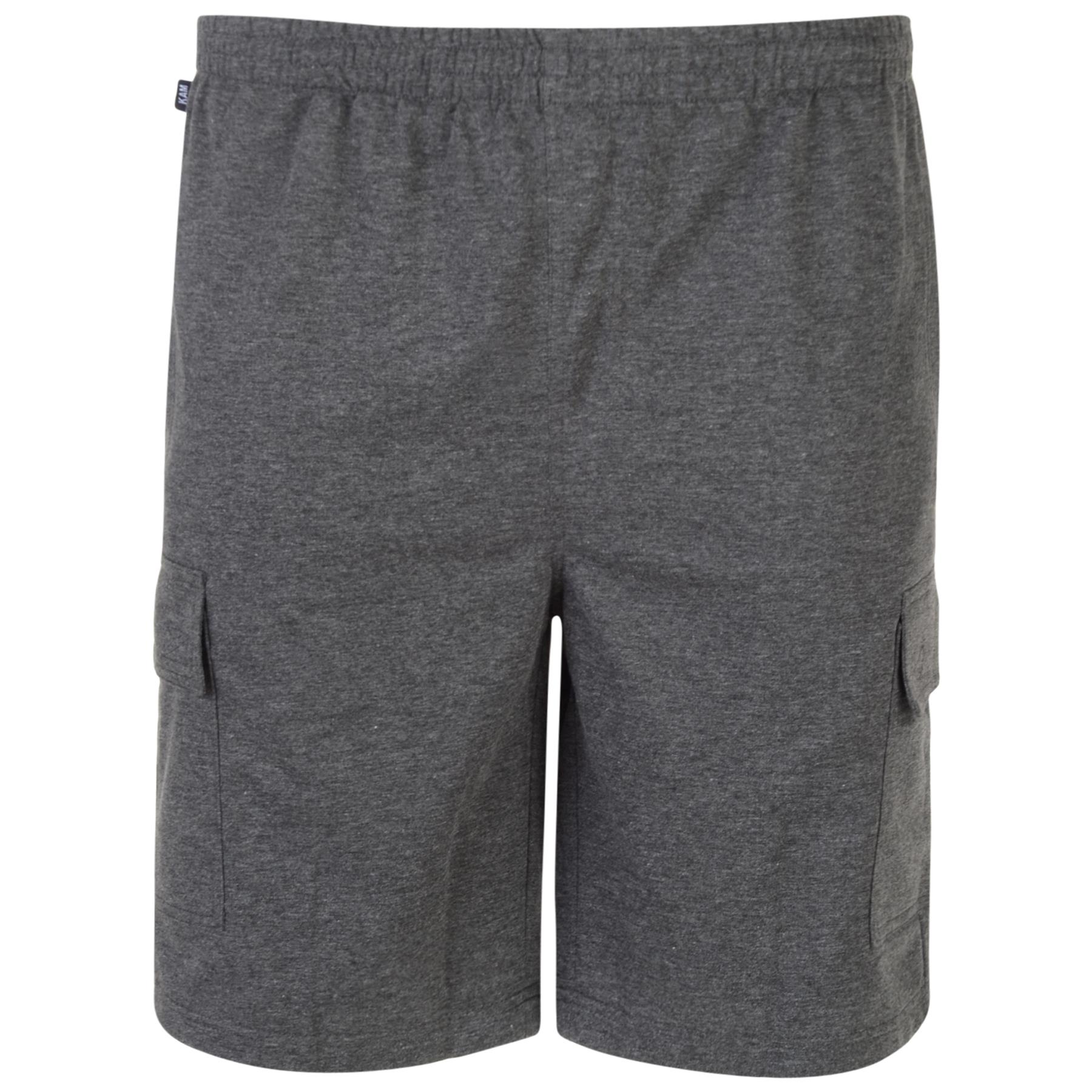 KAM Mens Big Size Cotton Terry Jersey Cargo Shorts 300