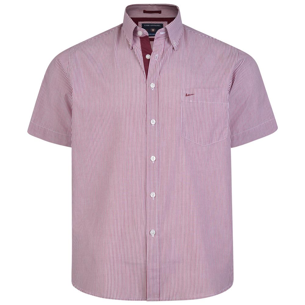 6164 KAM Mens Big Size City Stripe Shirt With Button Down Collar