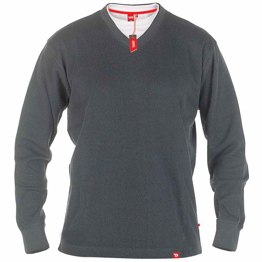 D555 Hommes Big Taille French Rib Superposé Col V Haut//Pull
