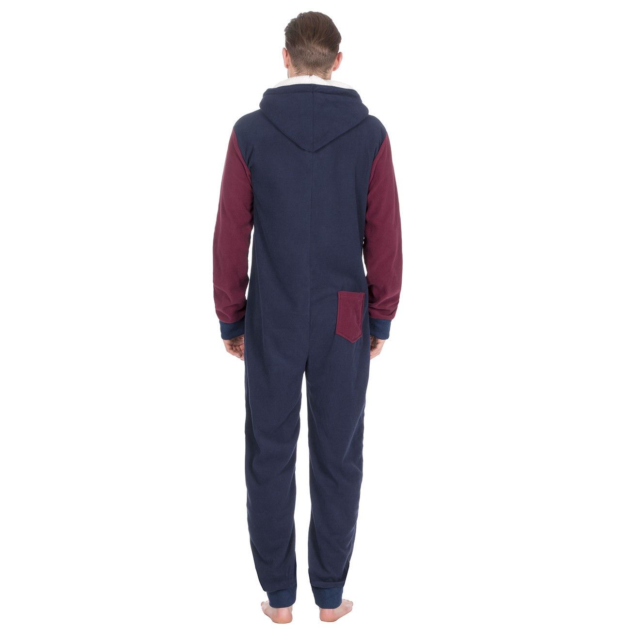 Mens//Boys All In One Fleece Jumpsuit Pyjamas Hood Size Small Medium Large XL