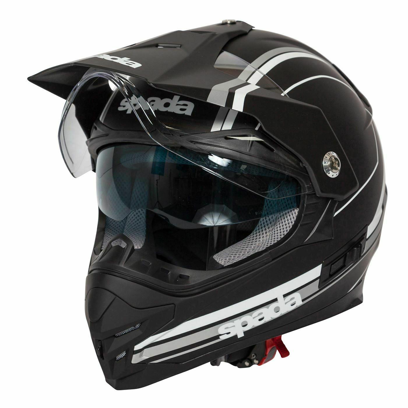 Spada Intrepid Helmet Full Face Off Road Adventure Motorcycle Bike Sun Visor