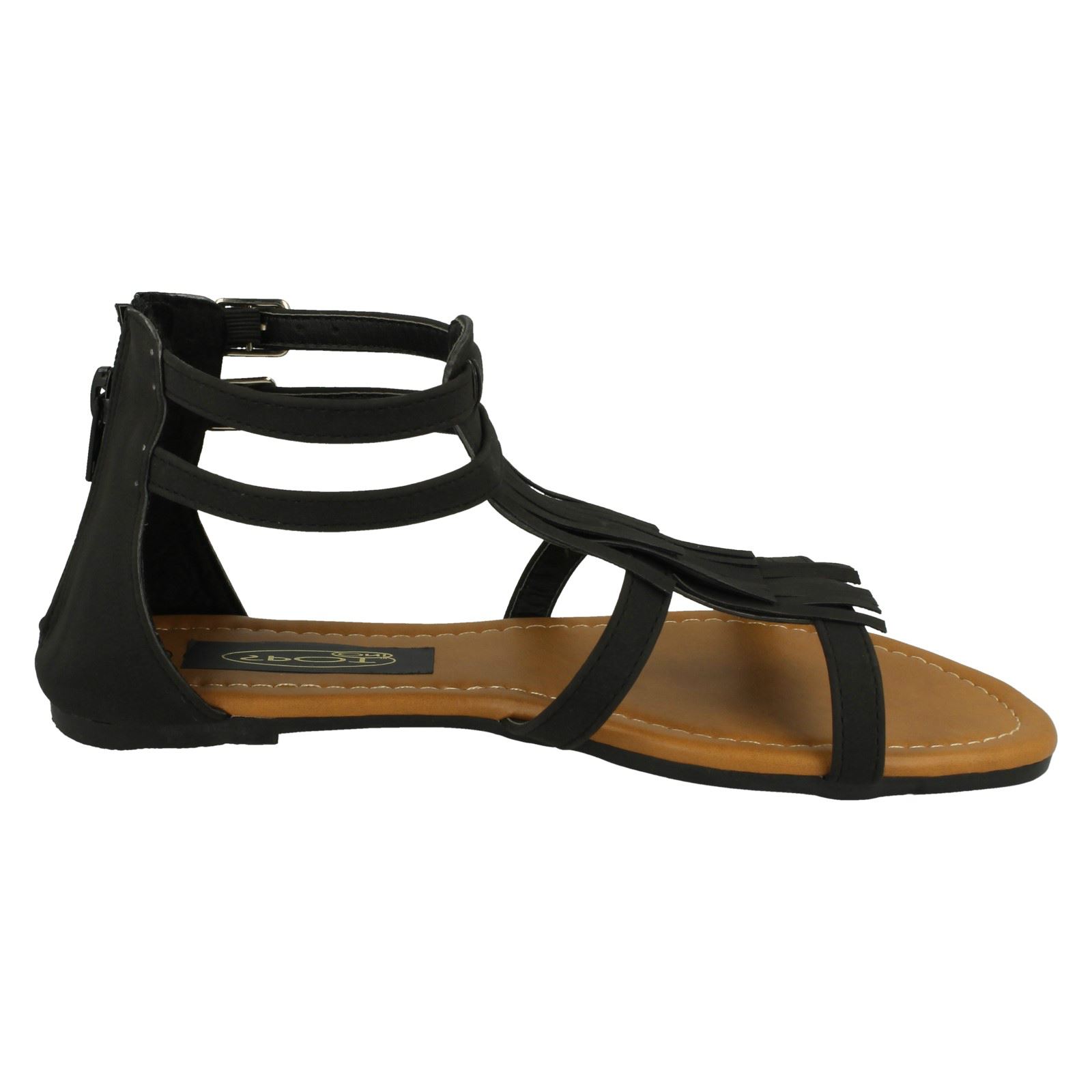 Spot On Ladies Tassle Detail Sandals