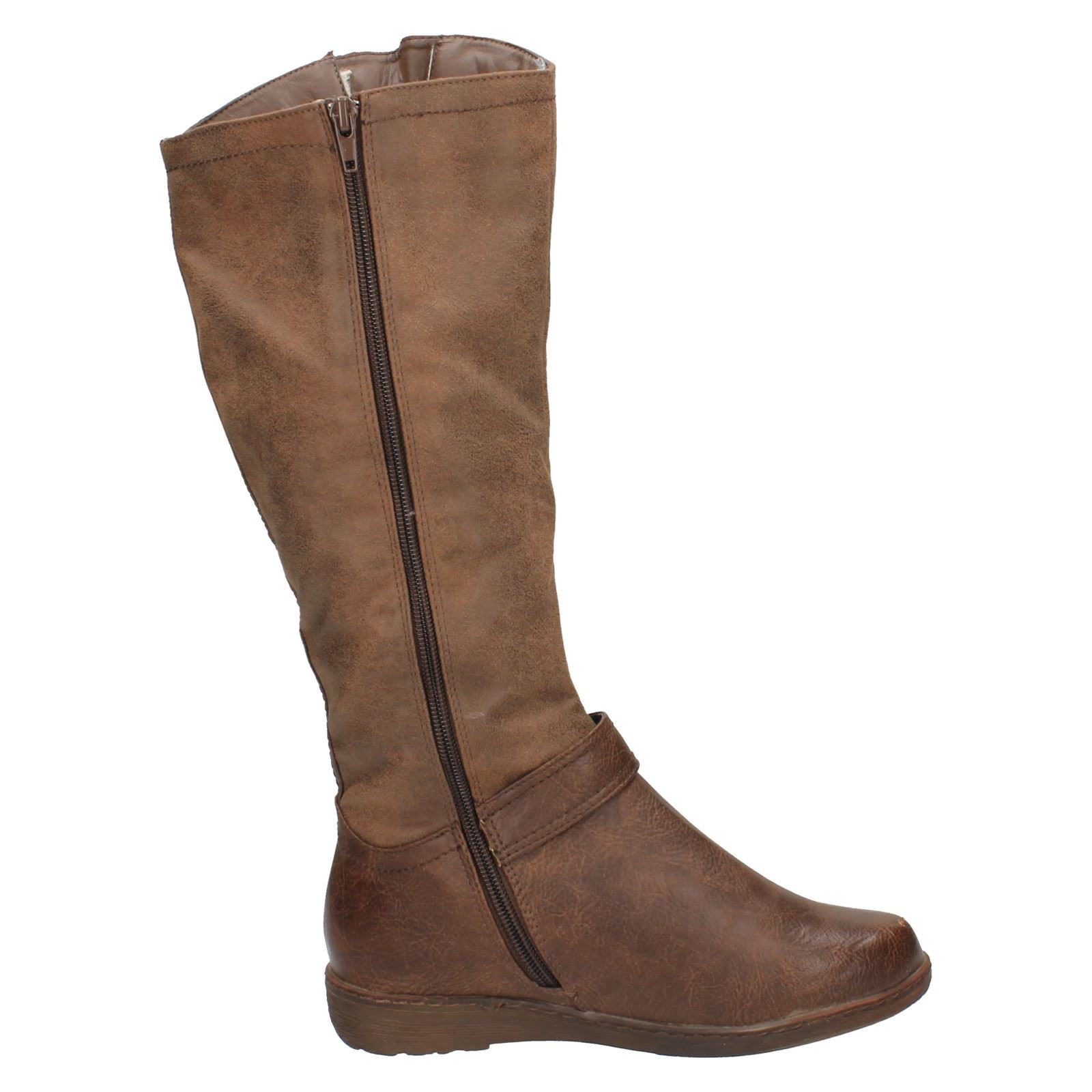 Ladies Spot On Knee High Casual Boots