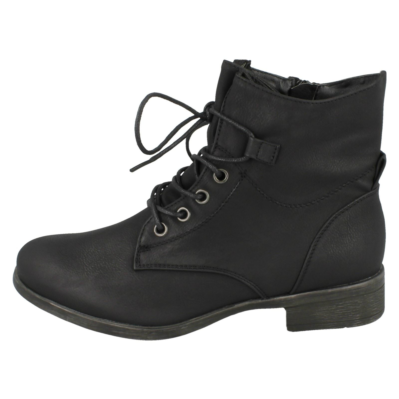 Ladies Spot On Lace Up /'Ankle Boots/'