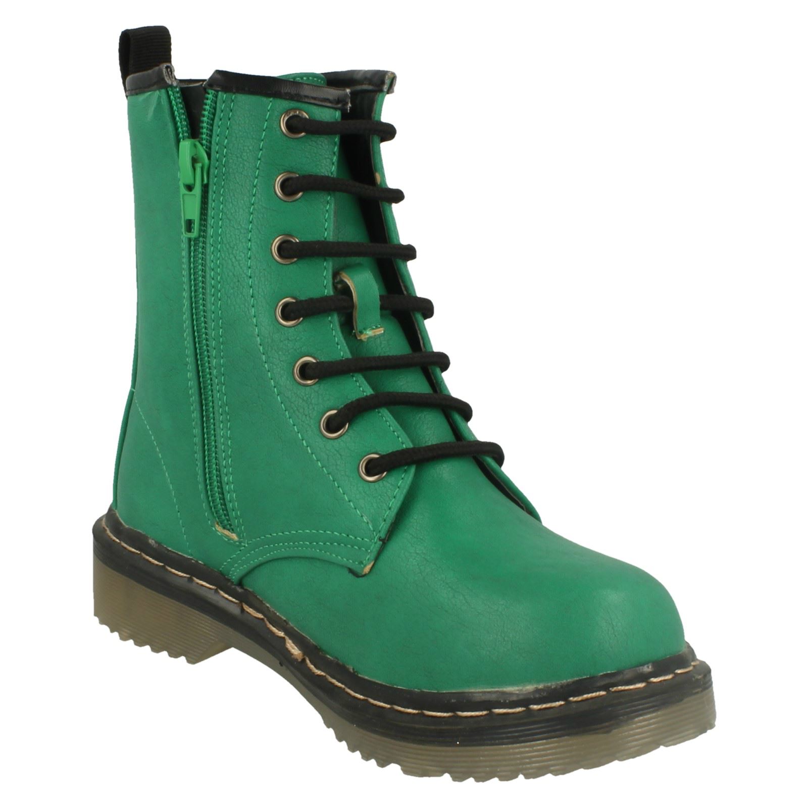 Girls Spot On /'Chunky Sole Zip Up Ankle Boots/'